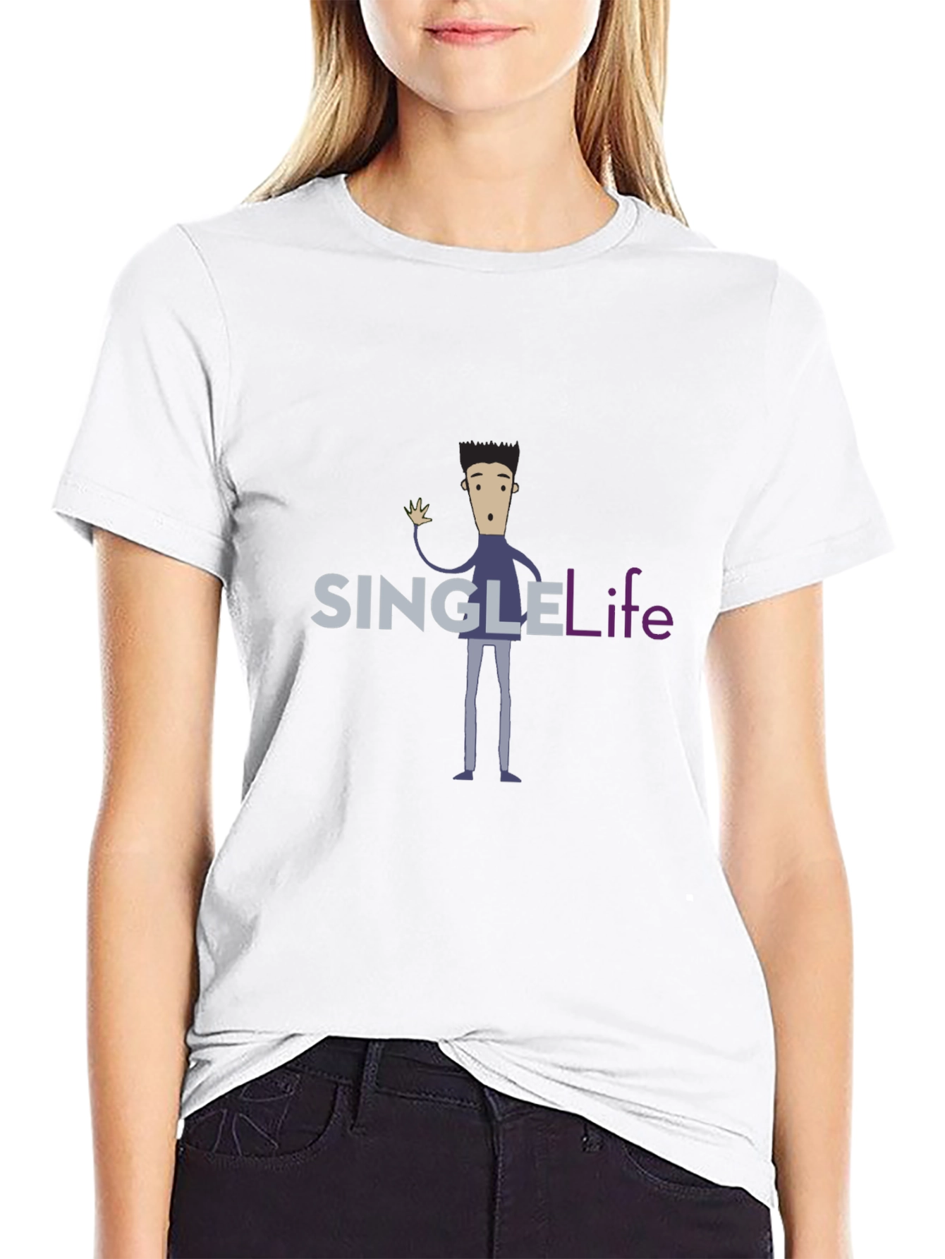 Single Life Black Graphic Tee Shirt