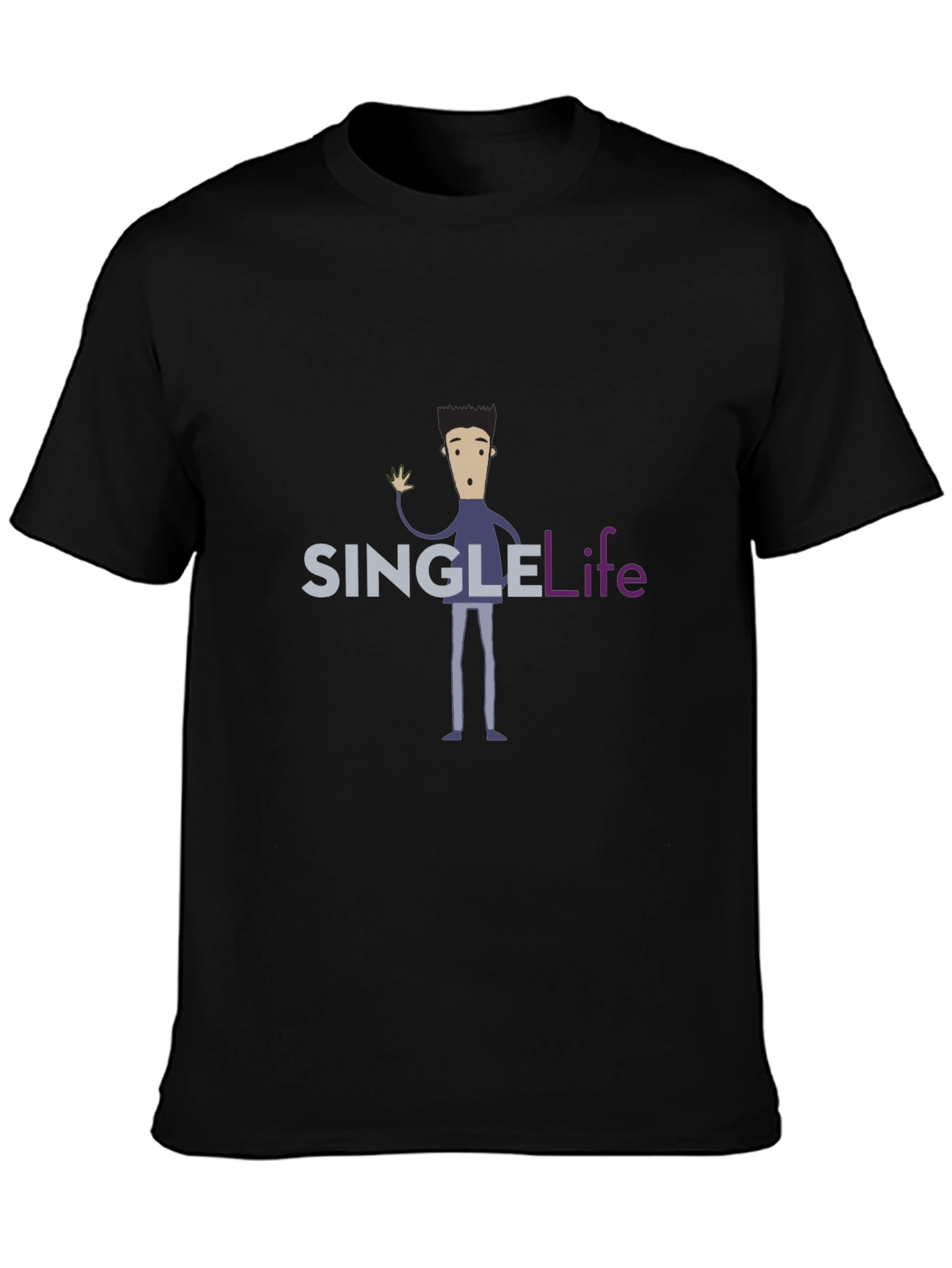 Single Life Black Graphic Tee Shirt