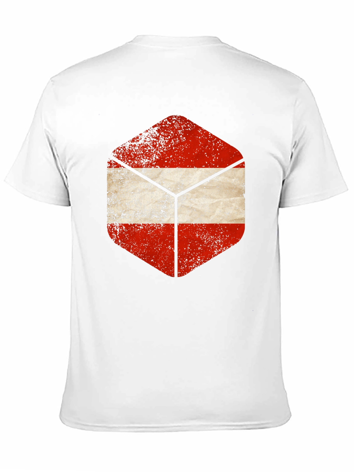 Austria Flag Hexagon Black T-Shirt