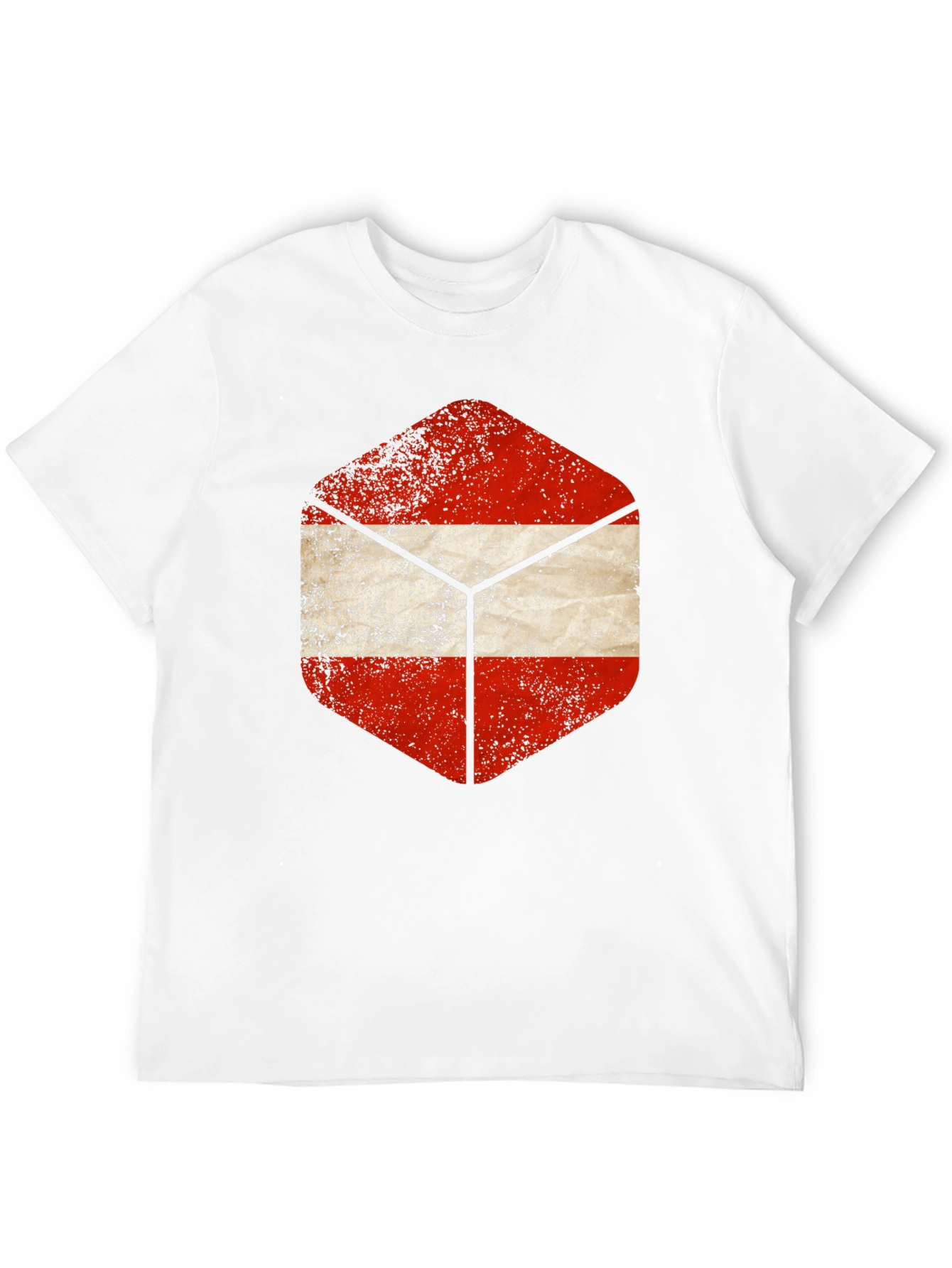 Austria Flag Hexagon Black T-Shirt
