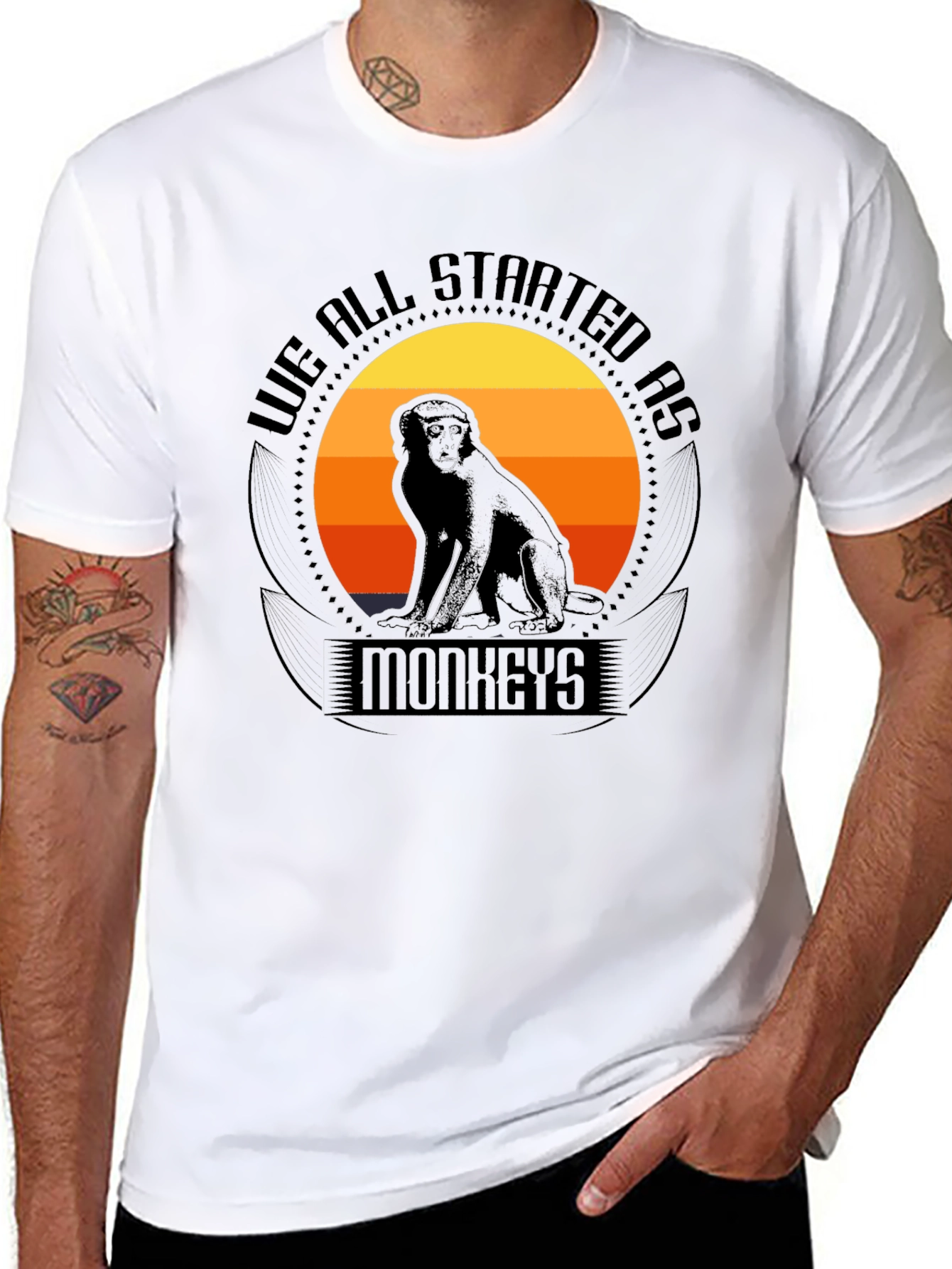 We All Started As Monkeys Graphic Tee