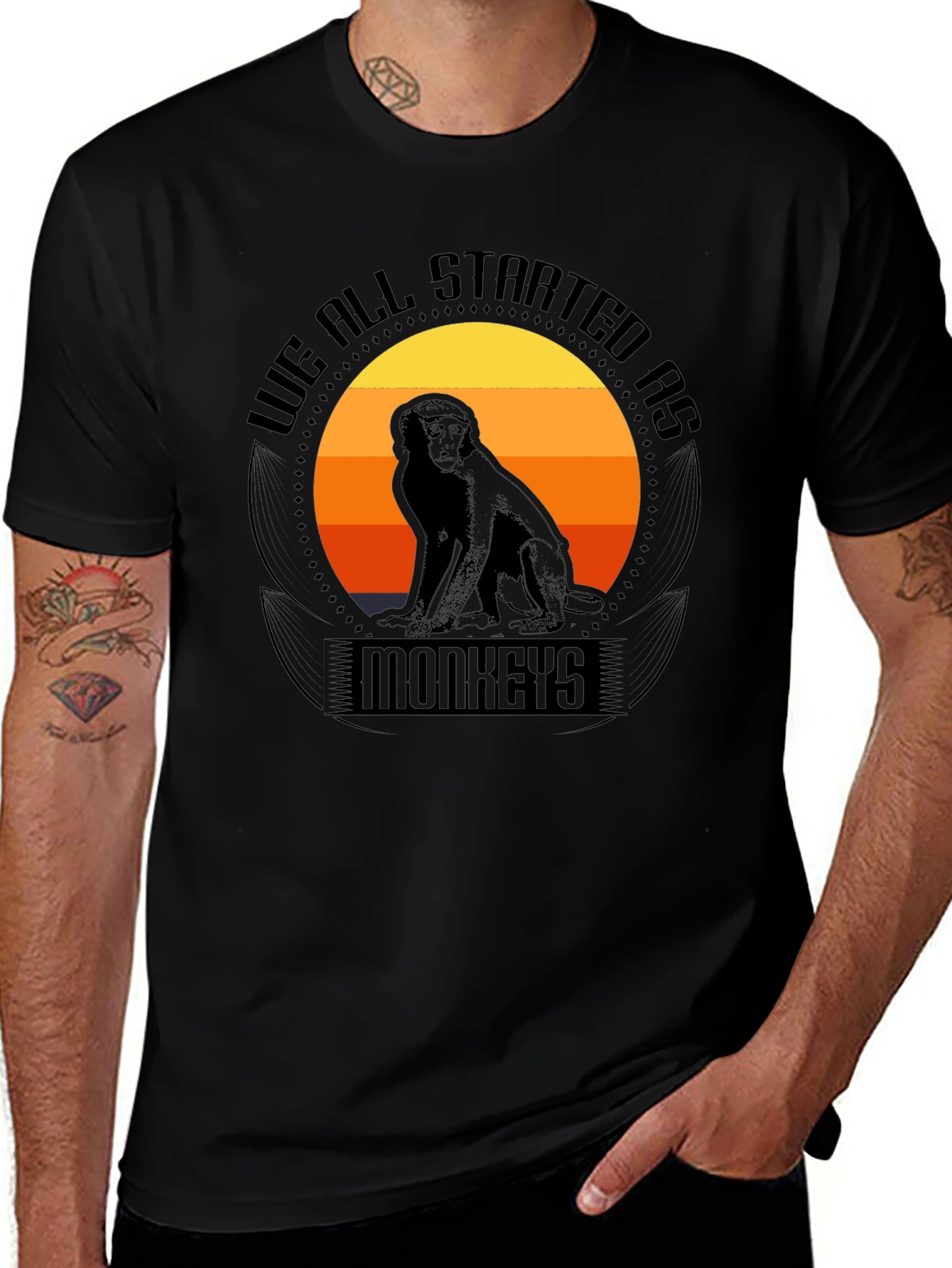We All Started As Monkeys Graphic Tee