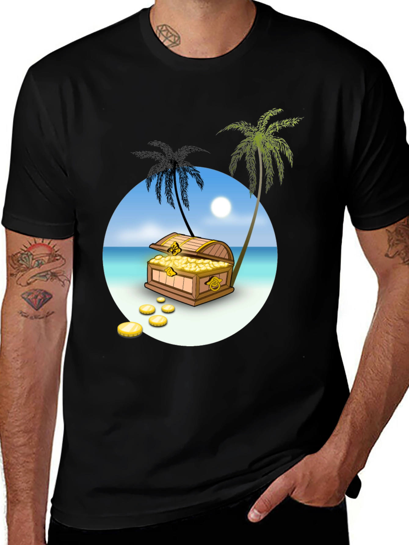 Treasure Island Graphic Tee - Mens Black T-Shirt