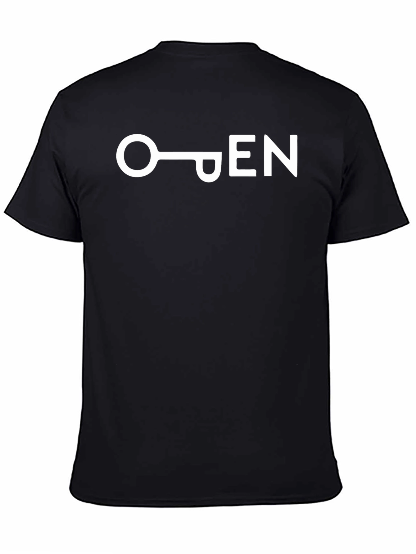 Open Key Graphic T-Shirt - Black Cotton Tee