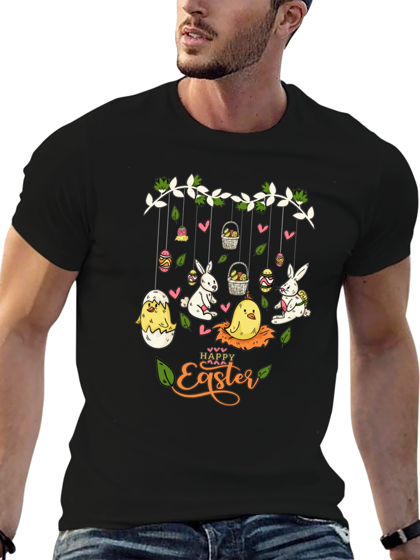 Happy Easter Graphic T-Shirt - Cute Holiday Tee