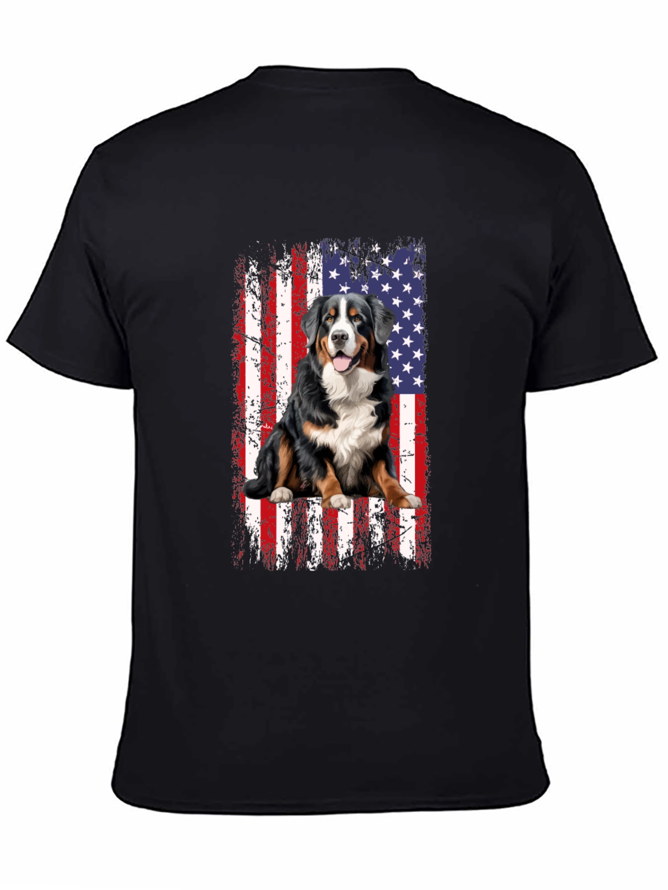Bernese Mountain Dog US Flag T-Shirt