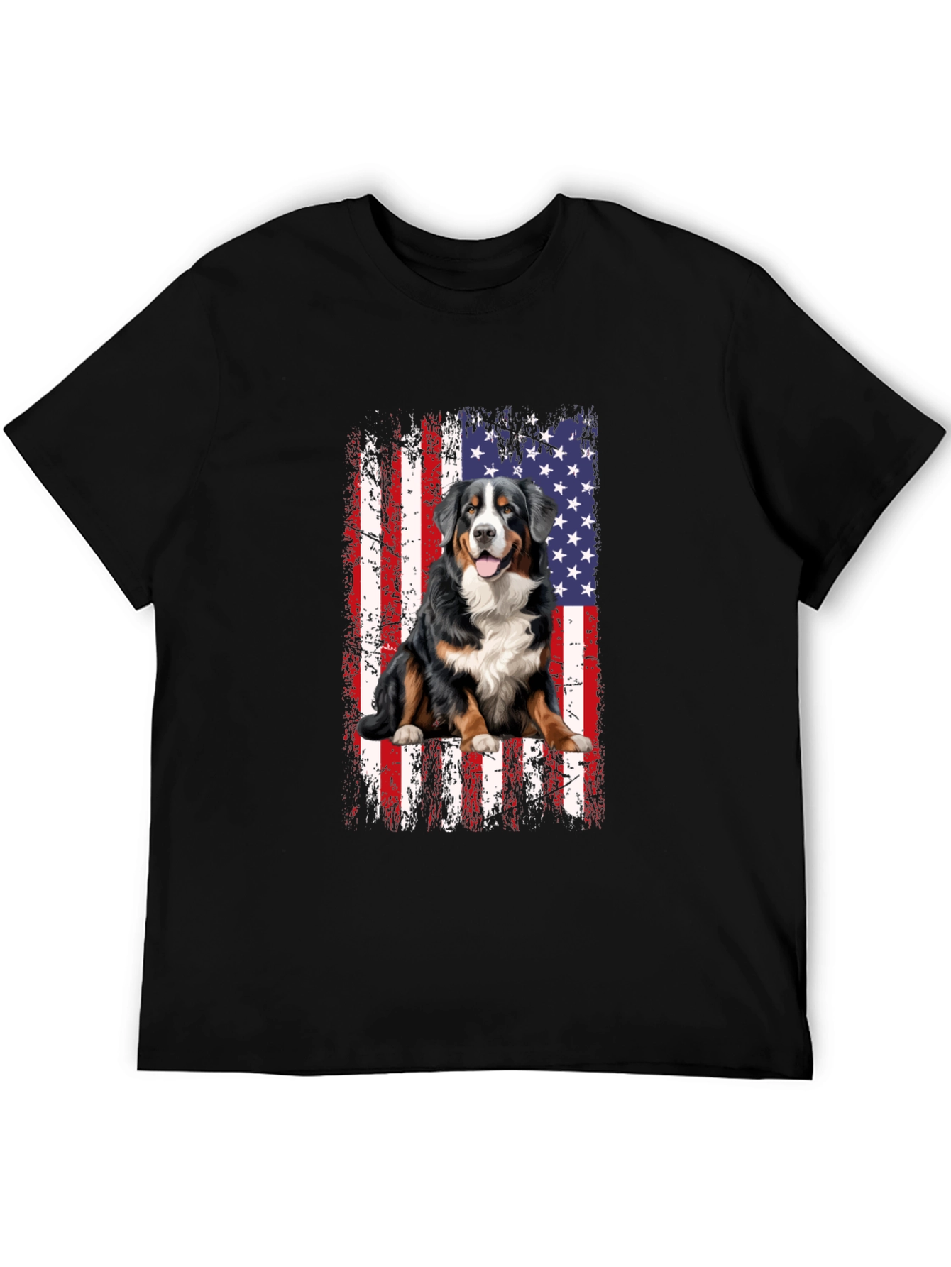 Bernese Mountain Dog US Flag T-Shirt