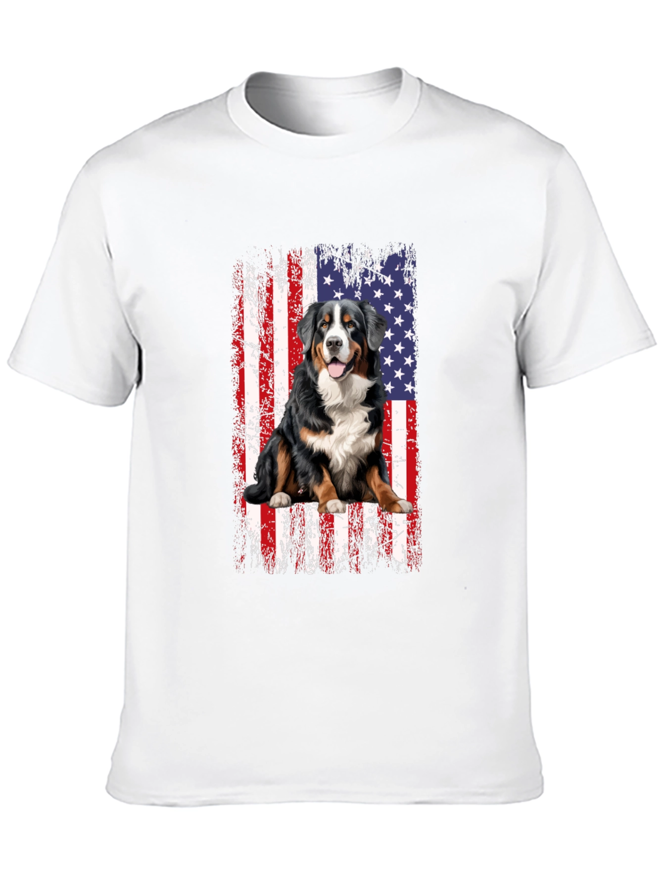 Bernese Mountain Dog US Flag T-Shirt