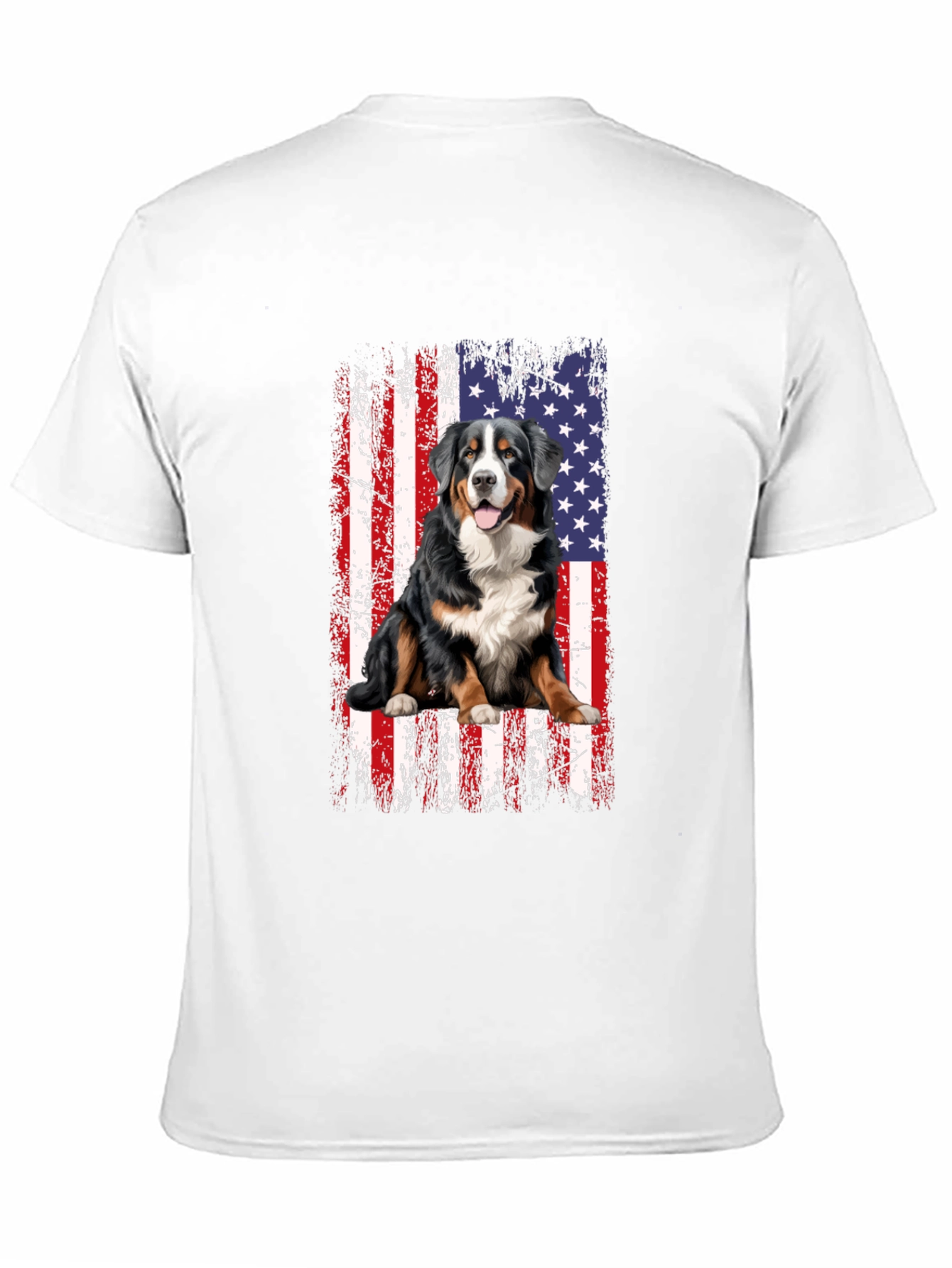 Bernese Mountain Dog US Flag T-Shirt