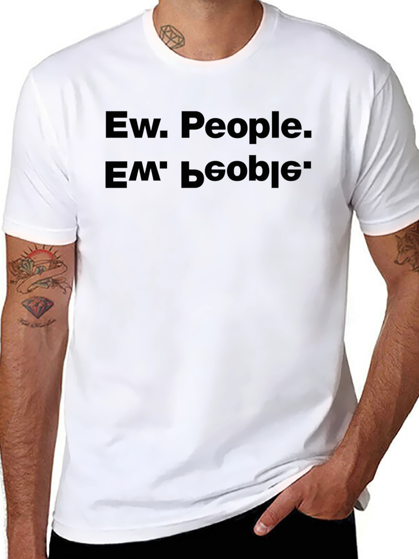 Ew People T-Shirt - Inverted Text Graphic Tee