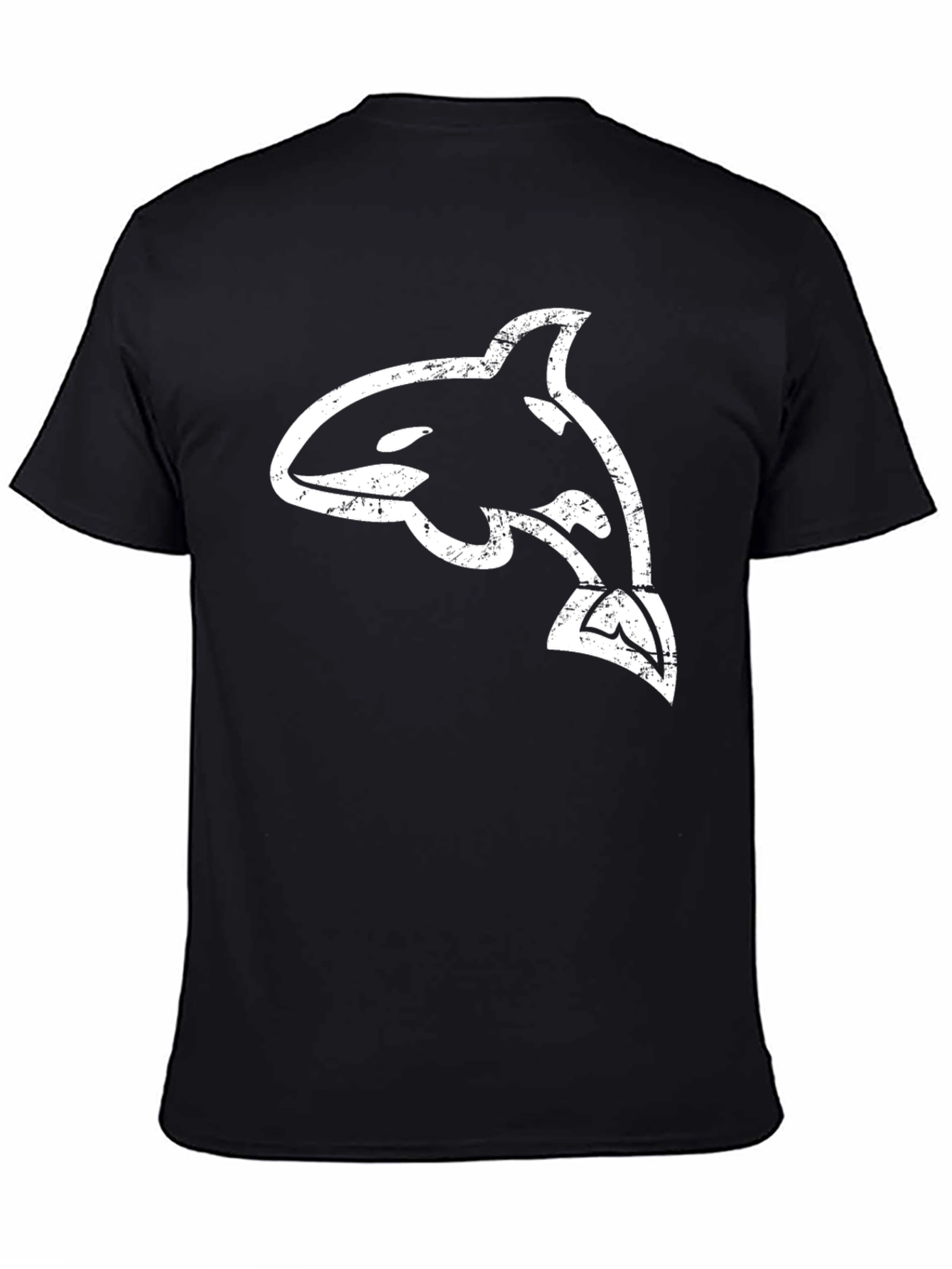 Orca Whale Graphic Tee - Black Cotton Blend