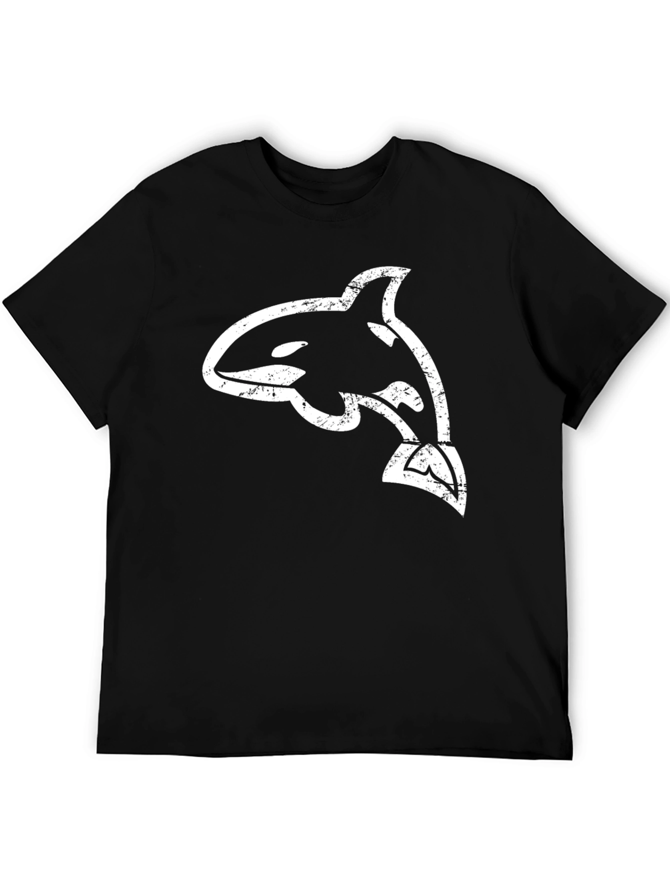 Orca Whale Graphic Tee - Black Cotton Blend