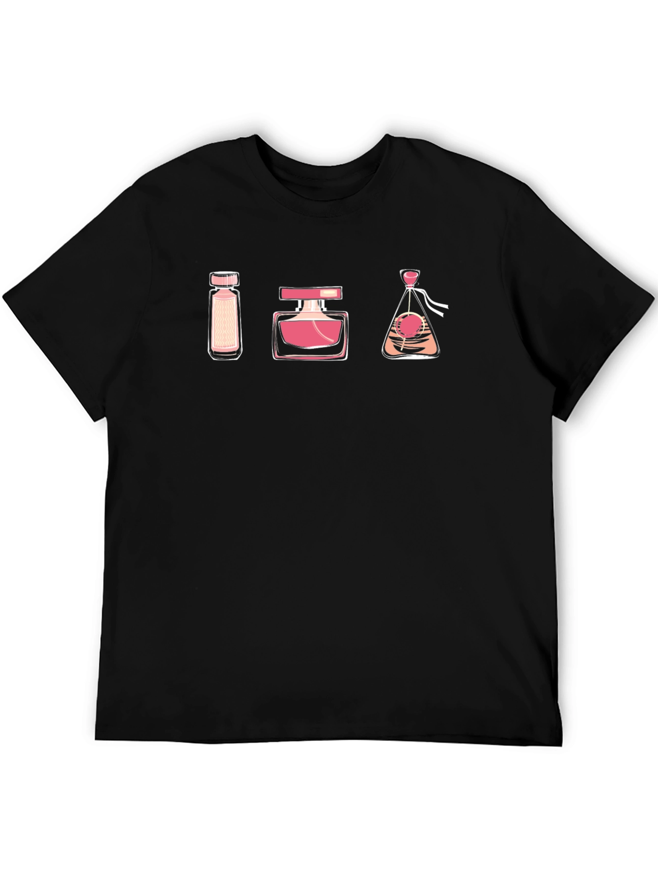 Black T-Shirt with Perfume Bottle Design