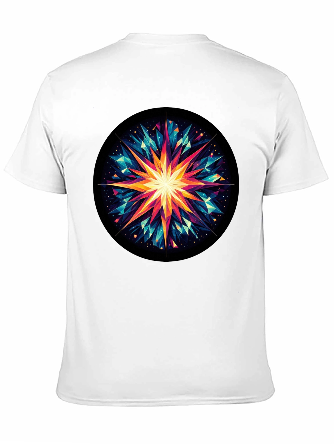 Geometric Starburst Graphic Tee - Modern Art Shirt