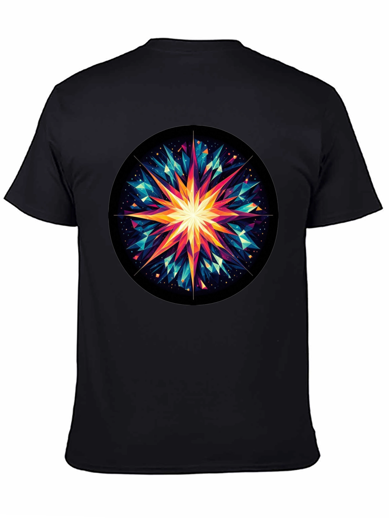 Geometric Starburst Graphic Tee - Modern Art Shirt