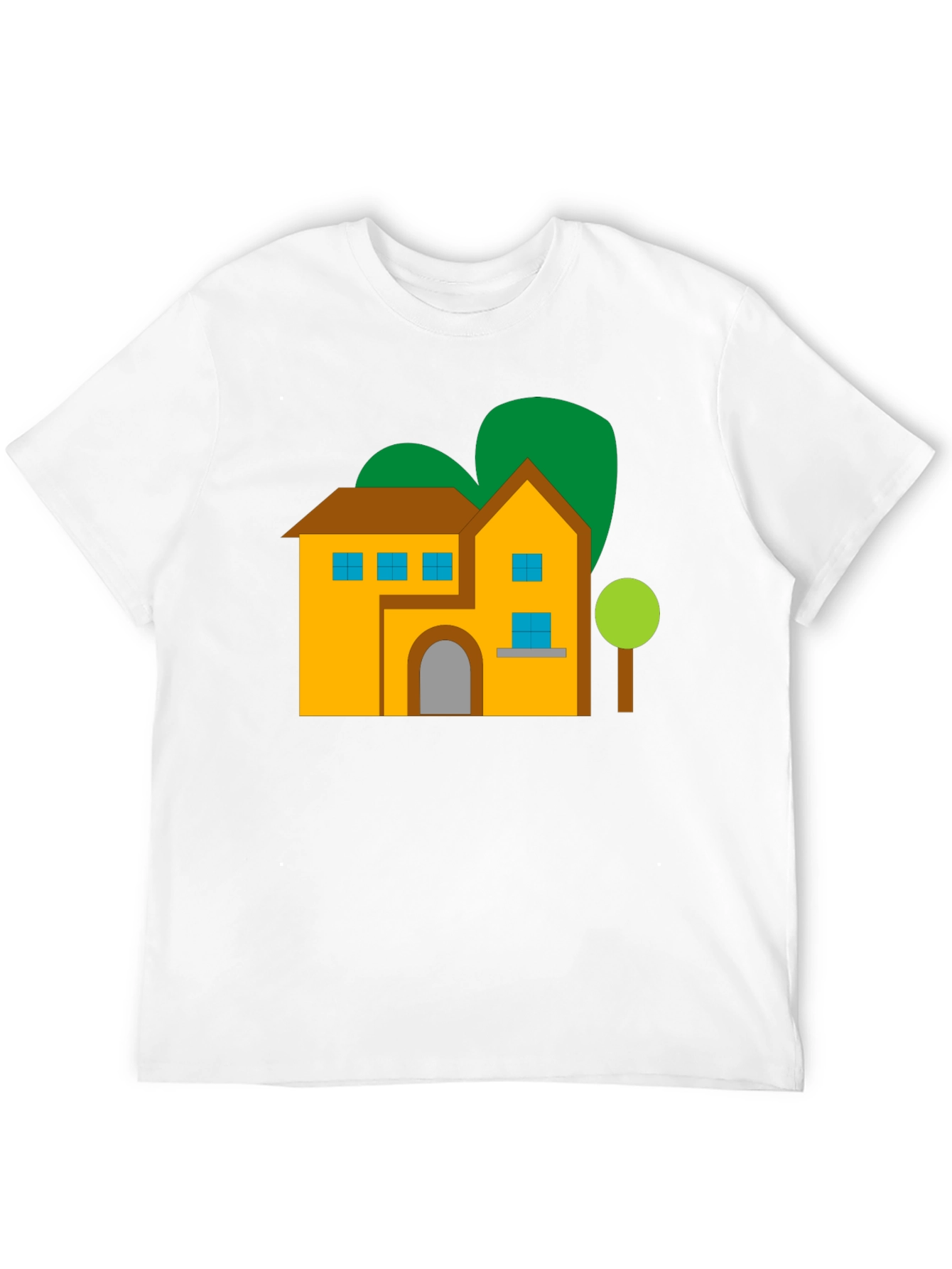 House Graphic Tee - Black Cotton Blend Shirt