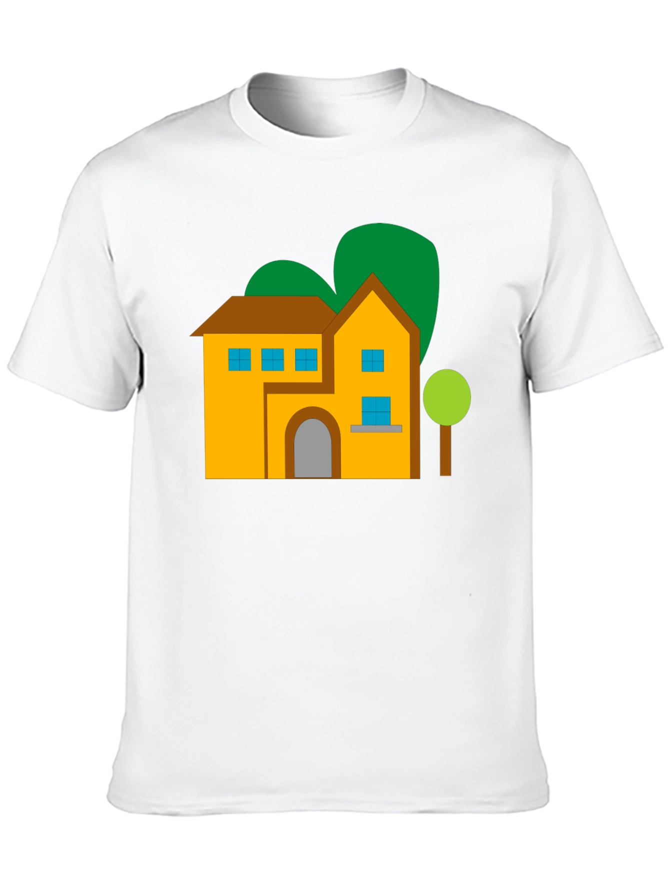 House Graphic Tee - Black Cotton Blend Shirt