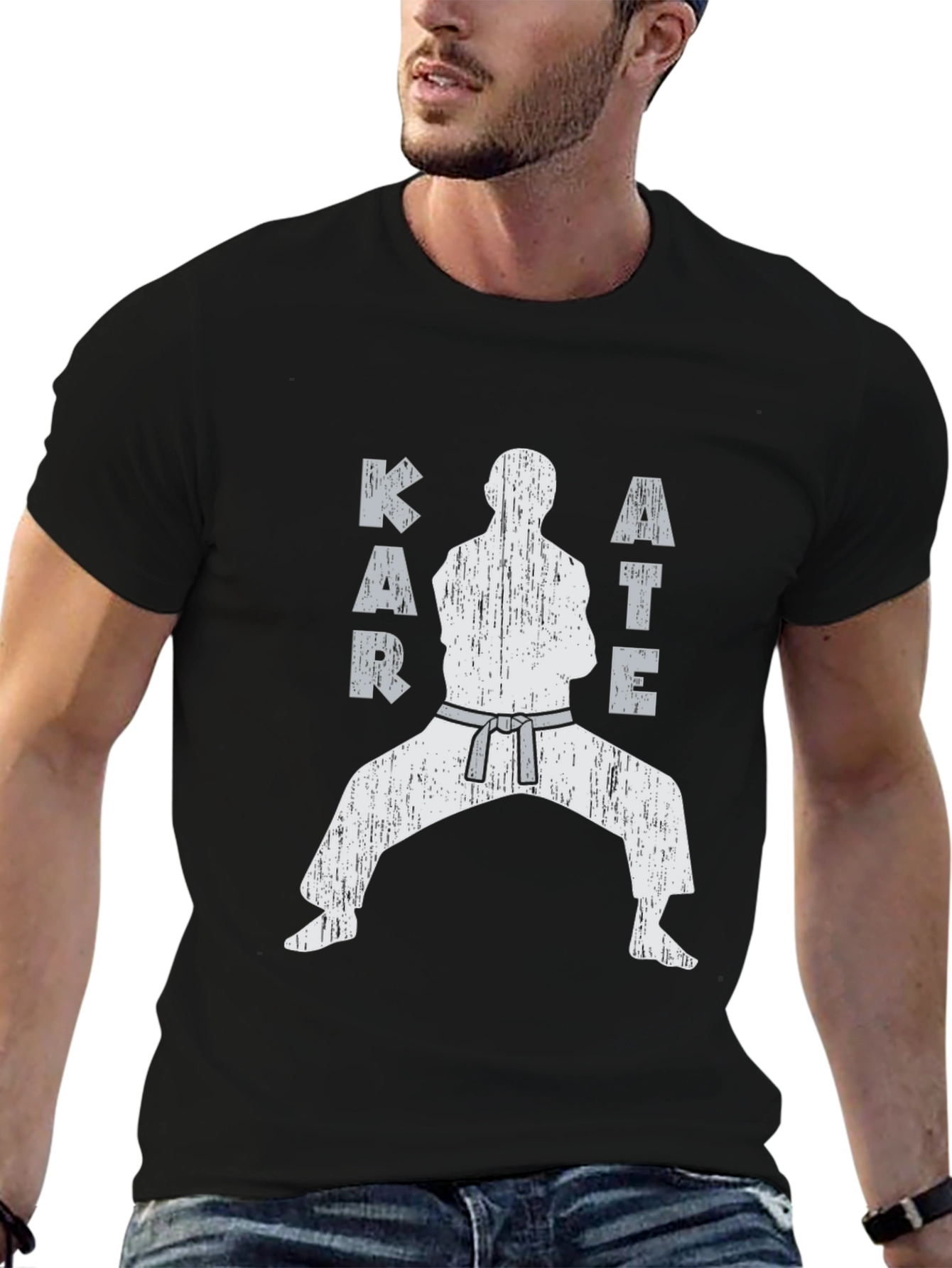Karate Silhouette Black T-Shirt