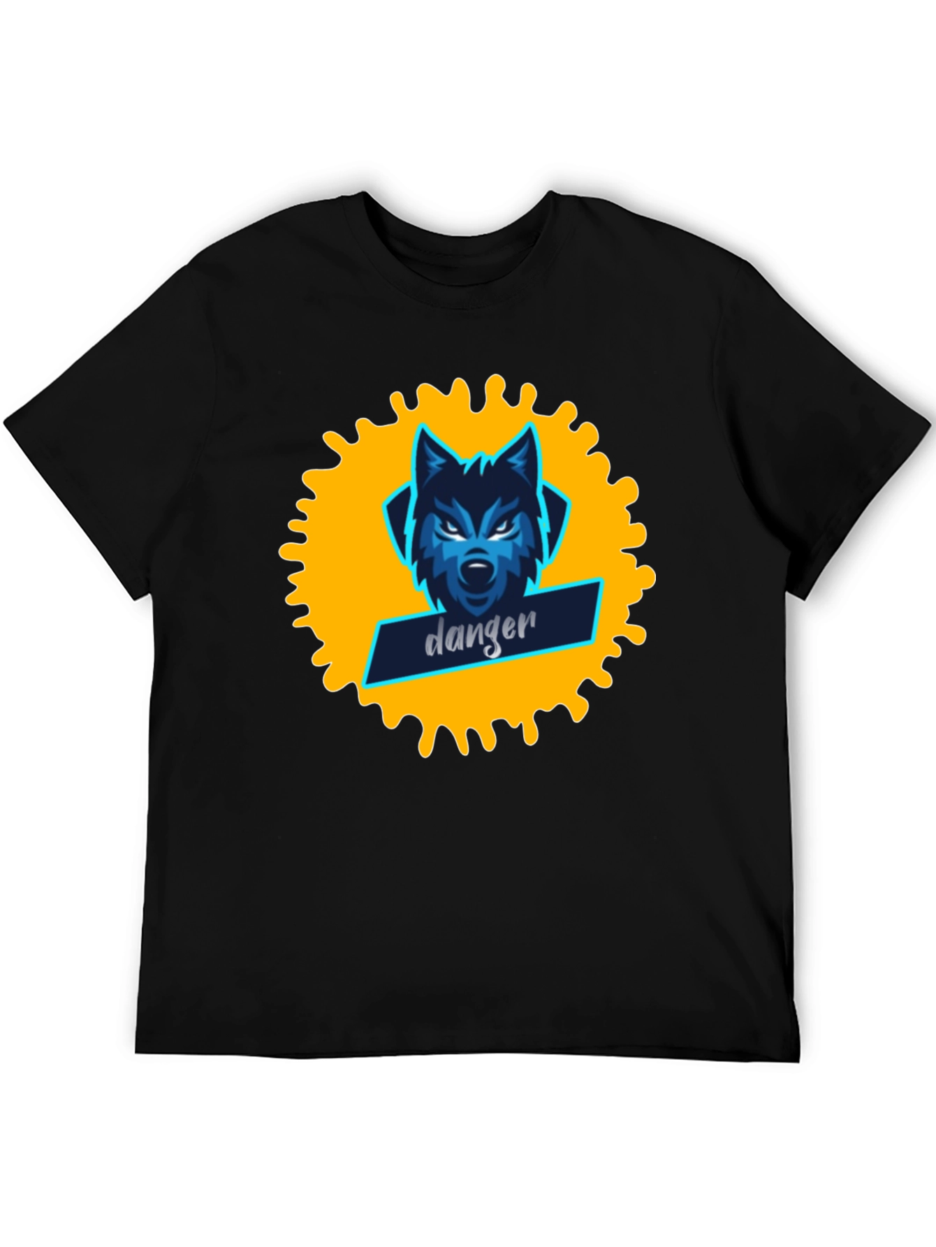 Danger Wolf Graphic Tee - Stylish Black T-Shirt