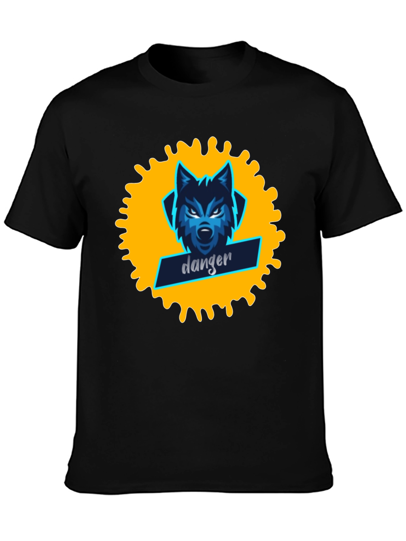 Danger Wolf Graphic Tee - Stylish Black T-Shirt