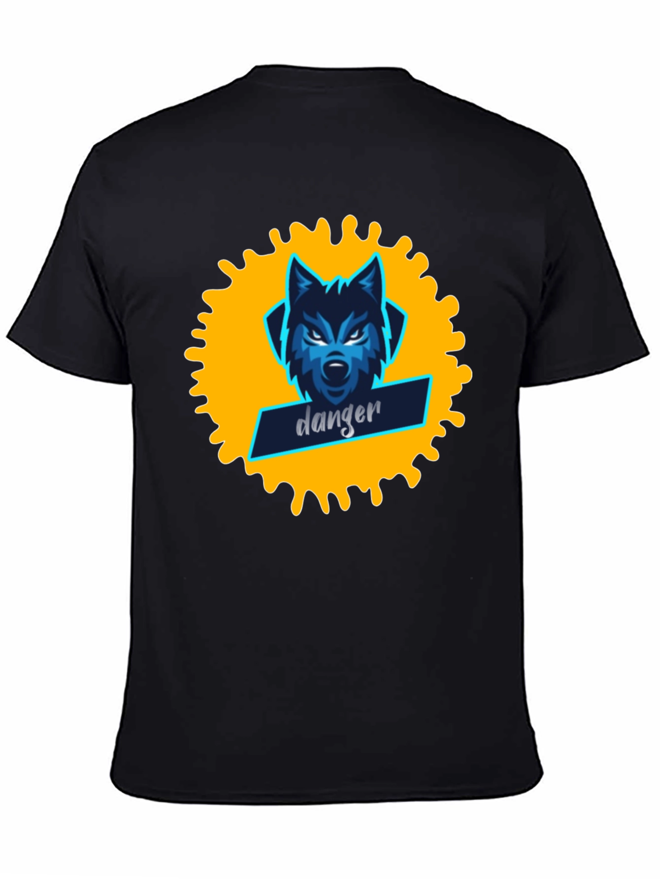 Danger Wolf Graphic Tee - Stylish Black T-Shirt