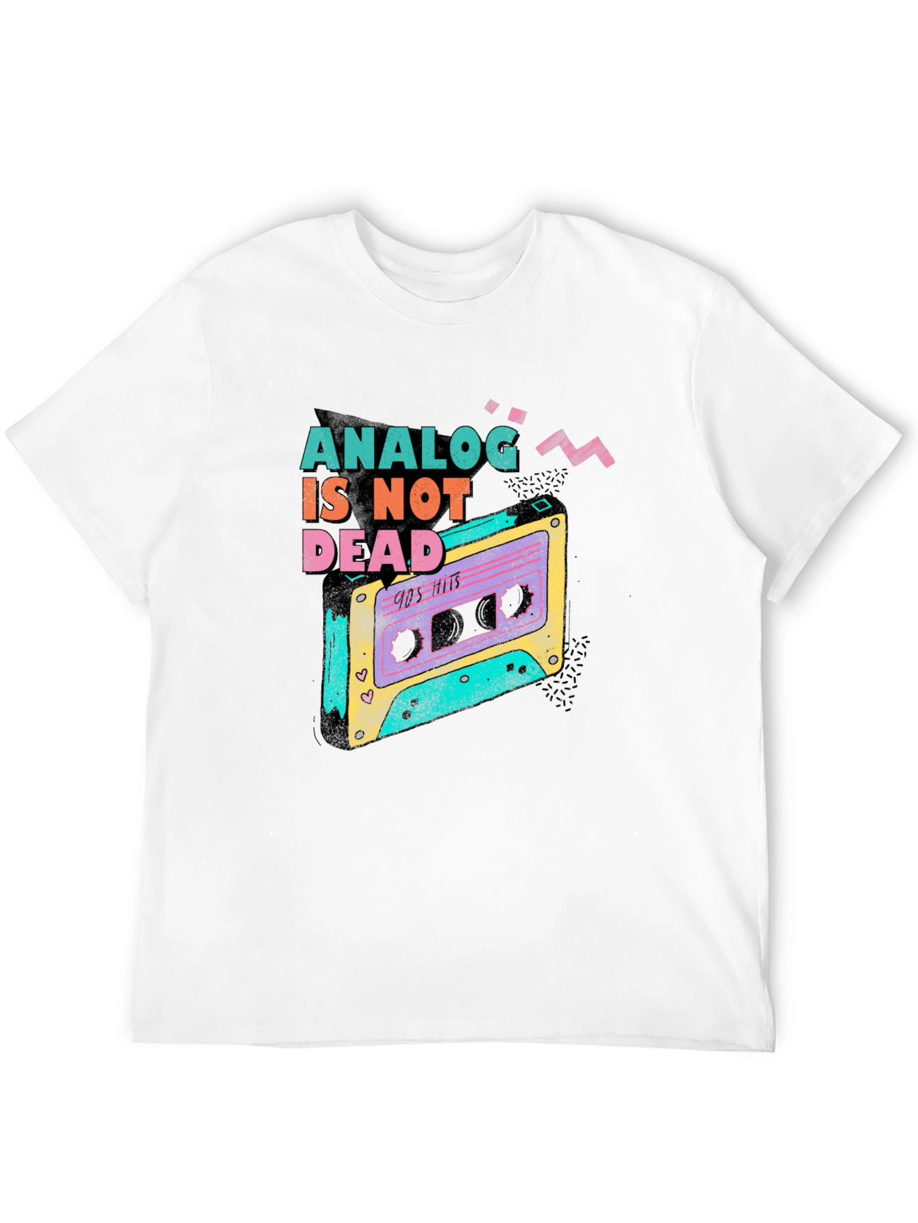 Retro Analog Is Not Dead Cassette Tape Graphic Tee