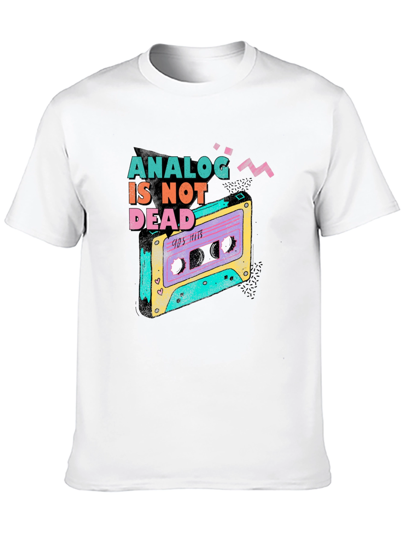 Retro Analog Is Not Dead Cassette Tape Graphic Tee