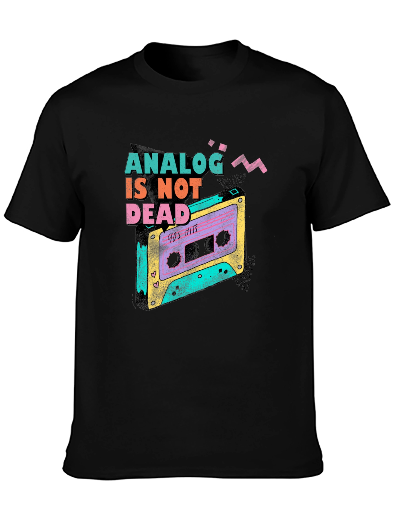 Retro Analog Is Not Dead Cassette Tape Graphic Tee