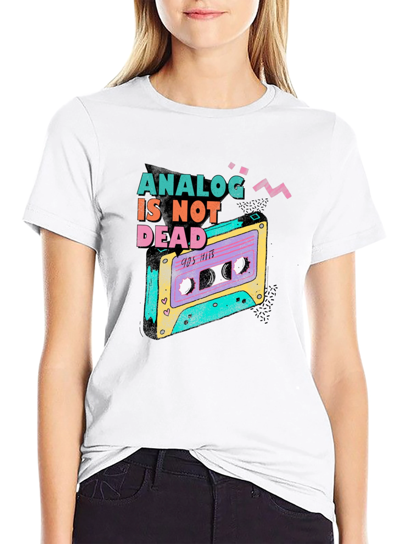 Retro Analog Is Not Dead Cassette Tape Graphic Tee