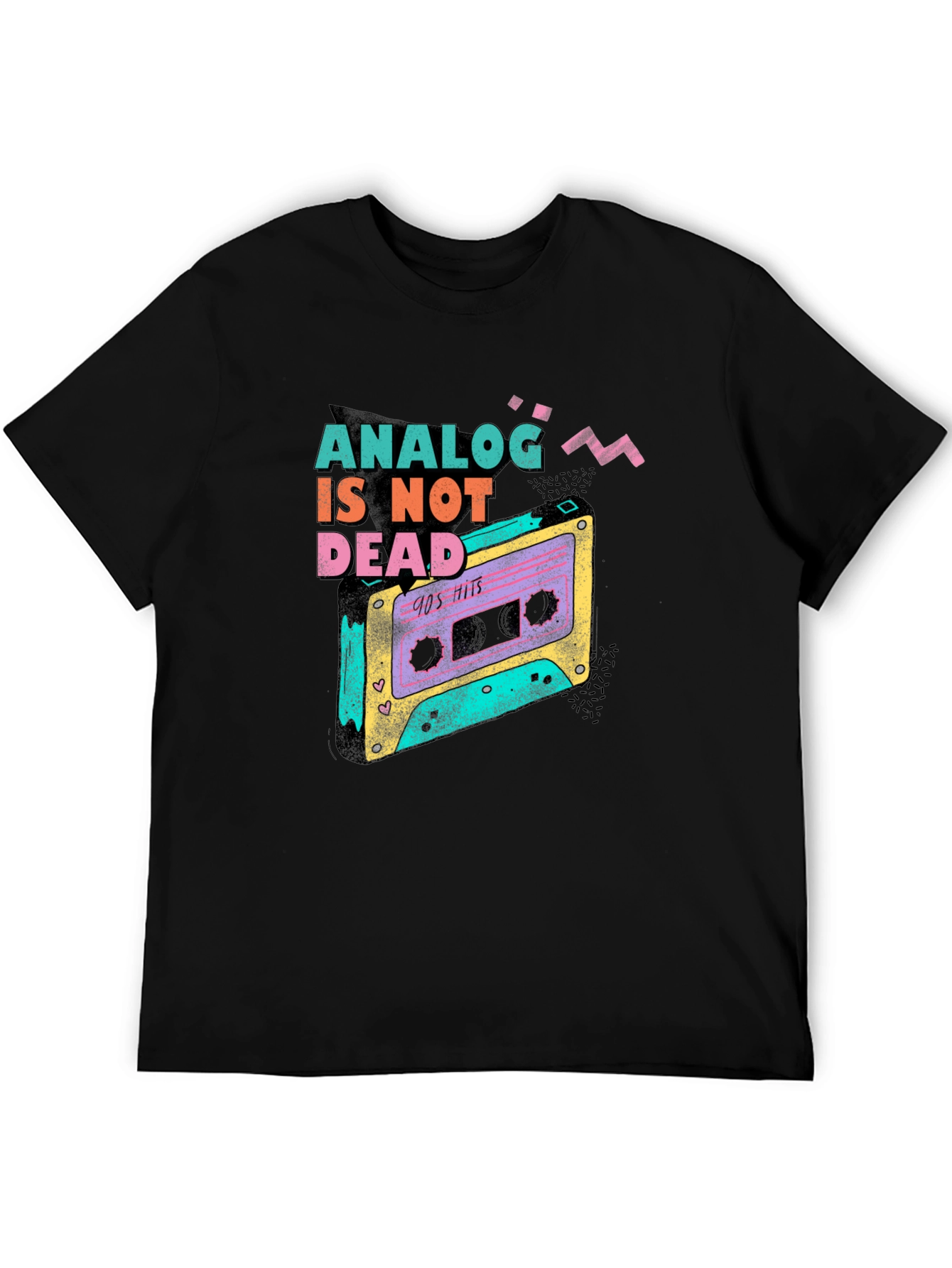 Retro Analog Is Not Dead Cassette Tape Graphic Tee