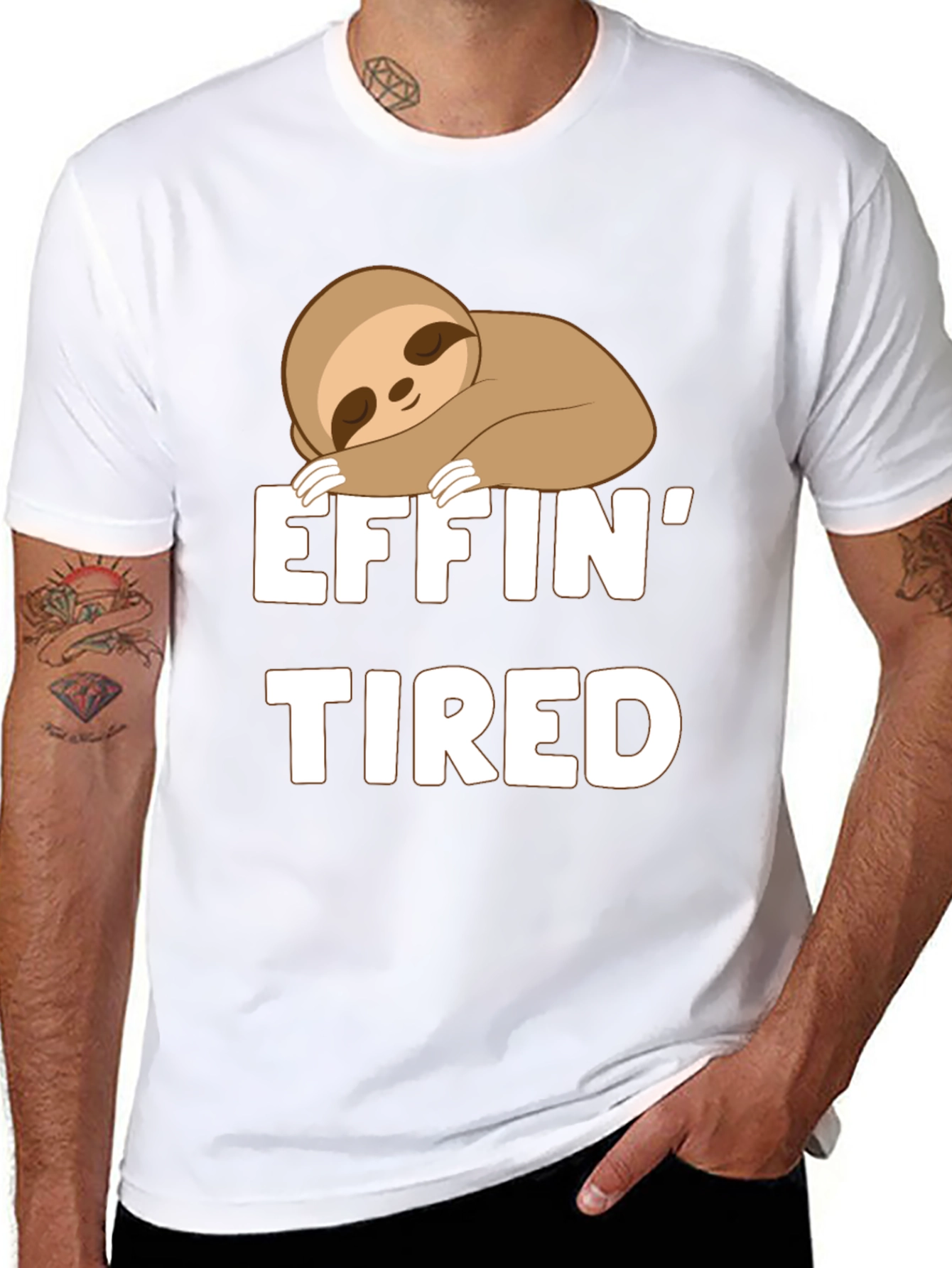 Effin Tired Sloth T-Shirt - Funny Casual Tee