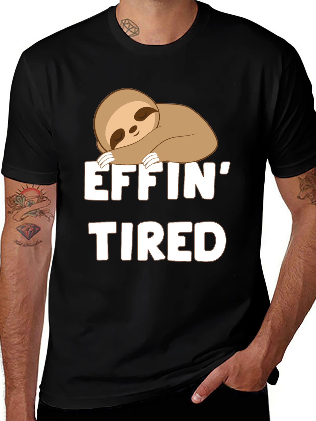 Effin Tired Sloth T-Shirt - Funny Casual Tee