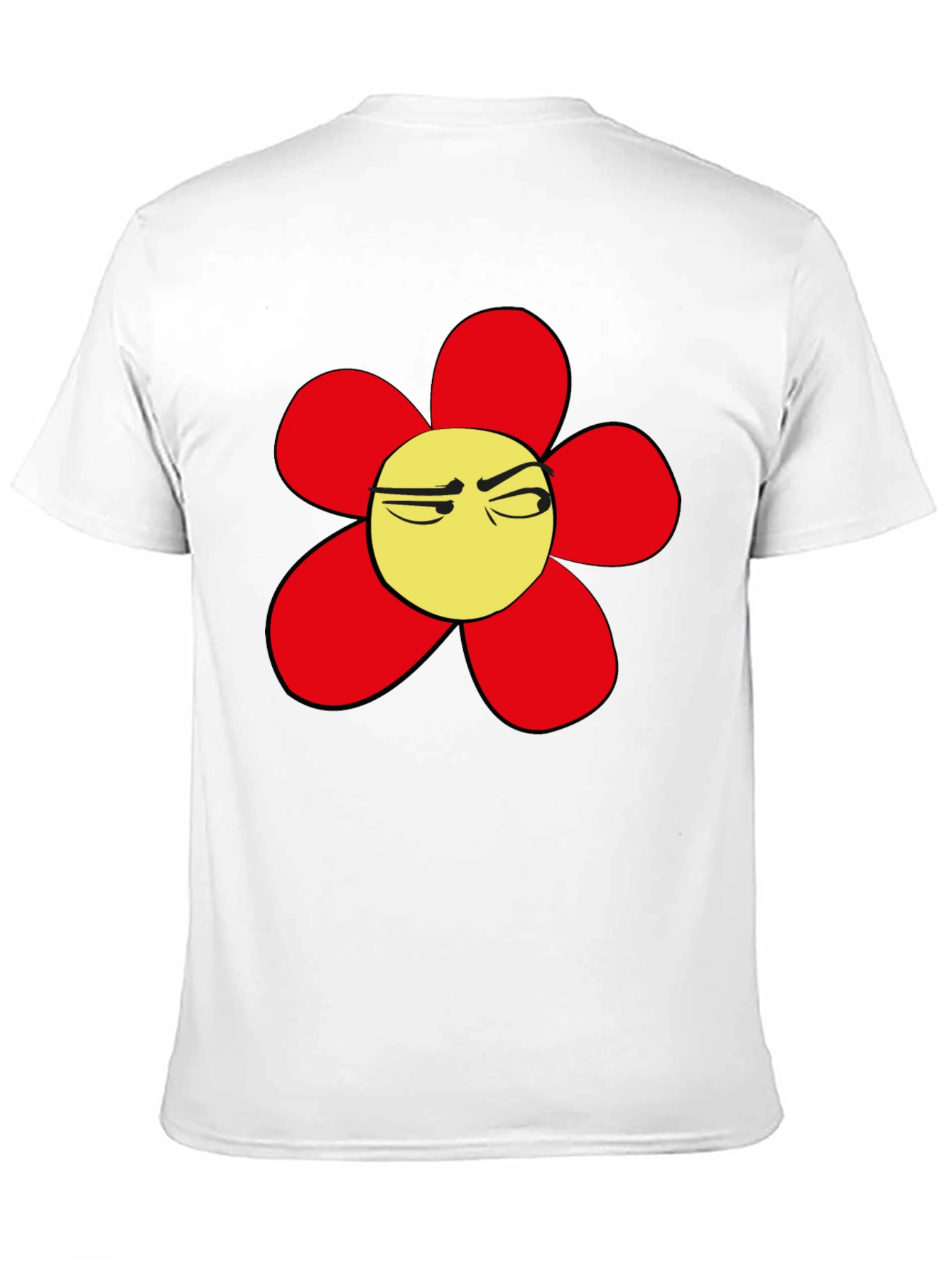 Grumpy Flower Graphic Tee - Black Casual T-Shirt