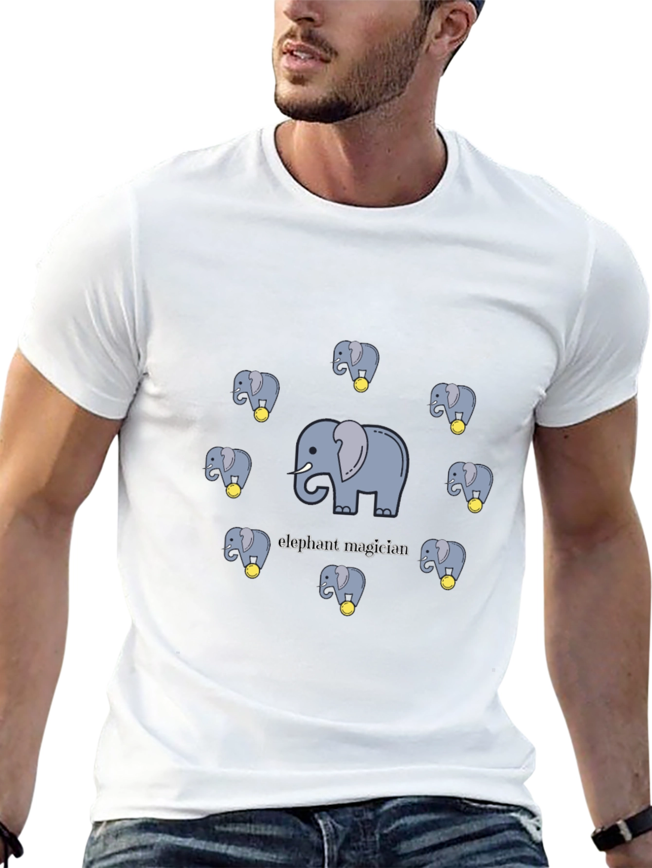 Elephant Magician T-Shirt - Cute Cartoon Design