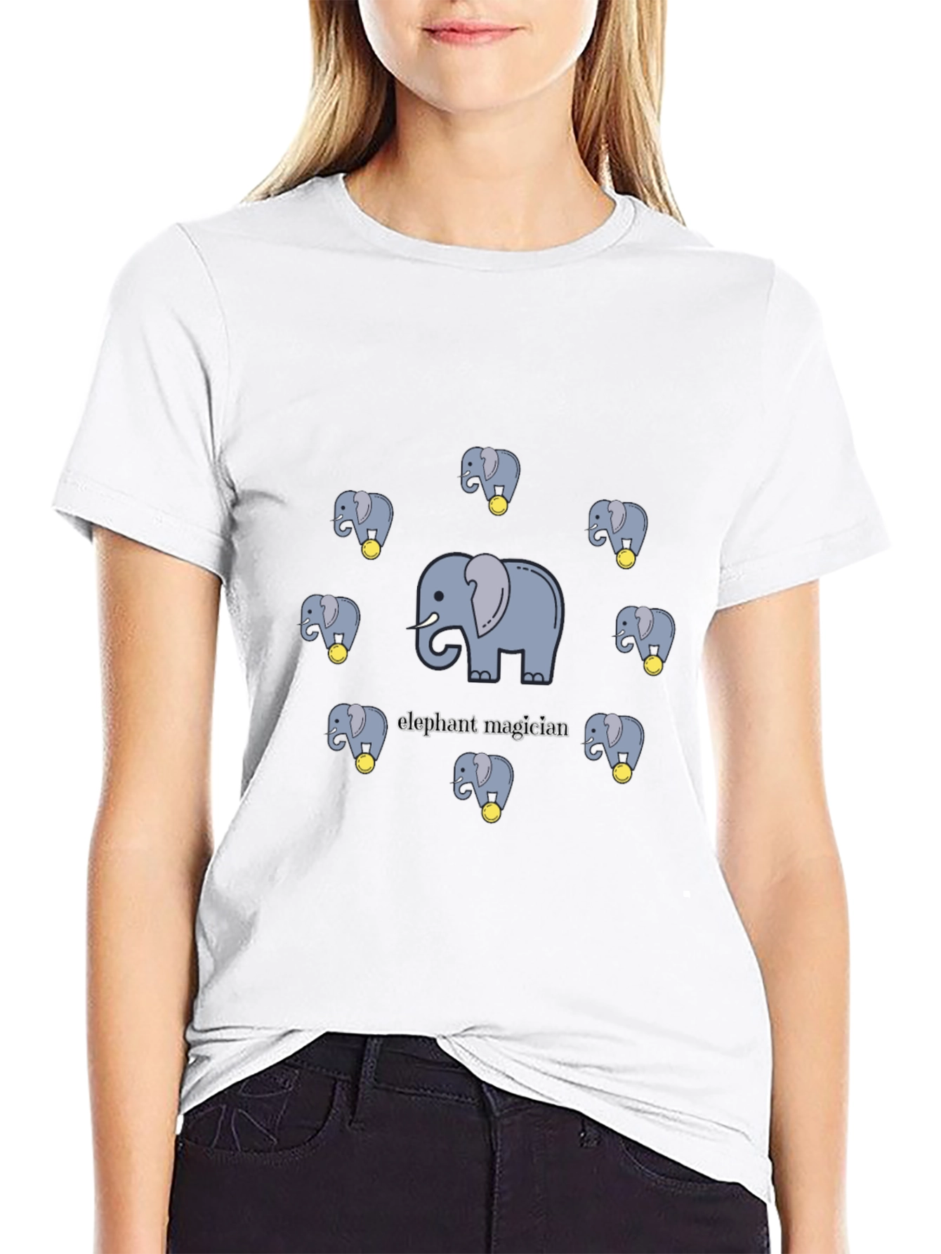 Elephant Magician T-Shirt - Cute Cartoon Design