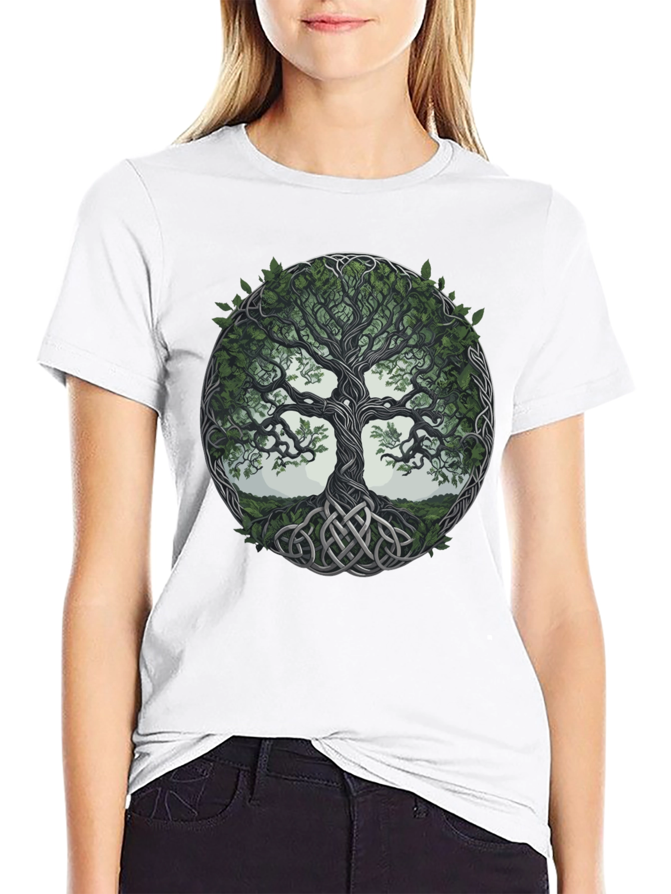 Celtic Tree of Life Graphic Tee - Black