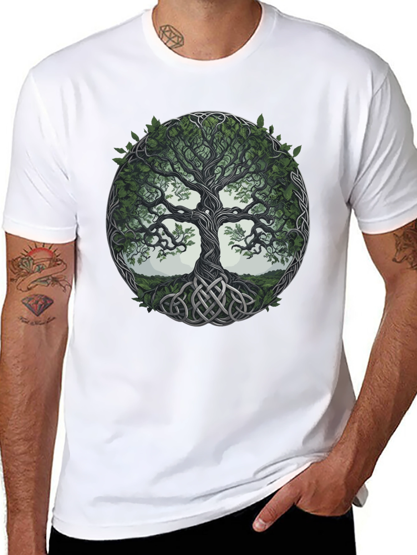 Celtic Tree of Life Graphic Tee - Black