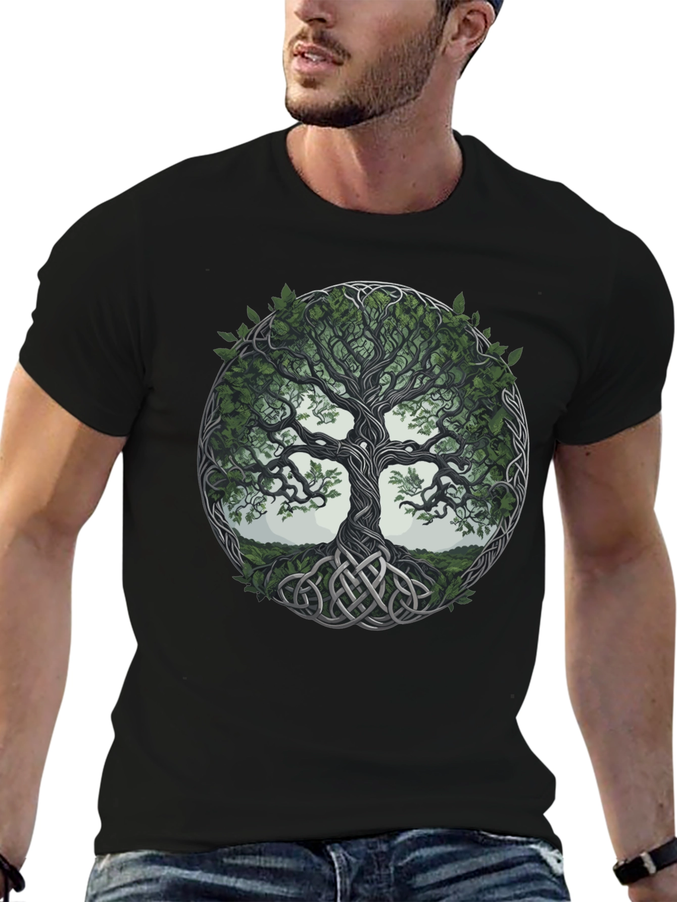 Celtic Tree of Life Graphic Tee - Black