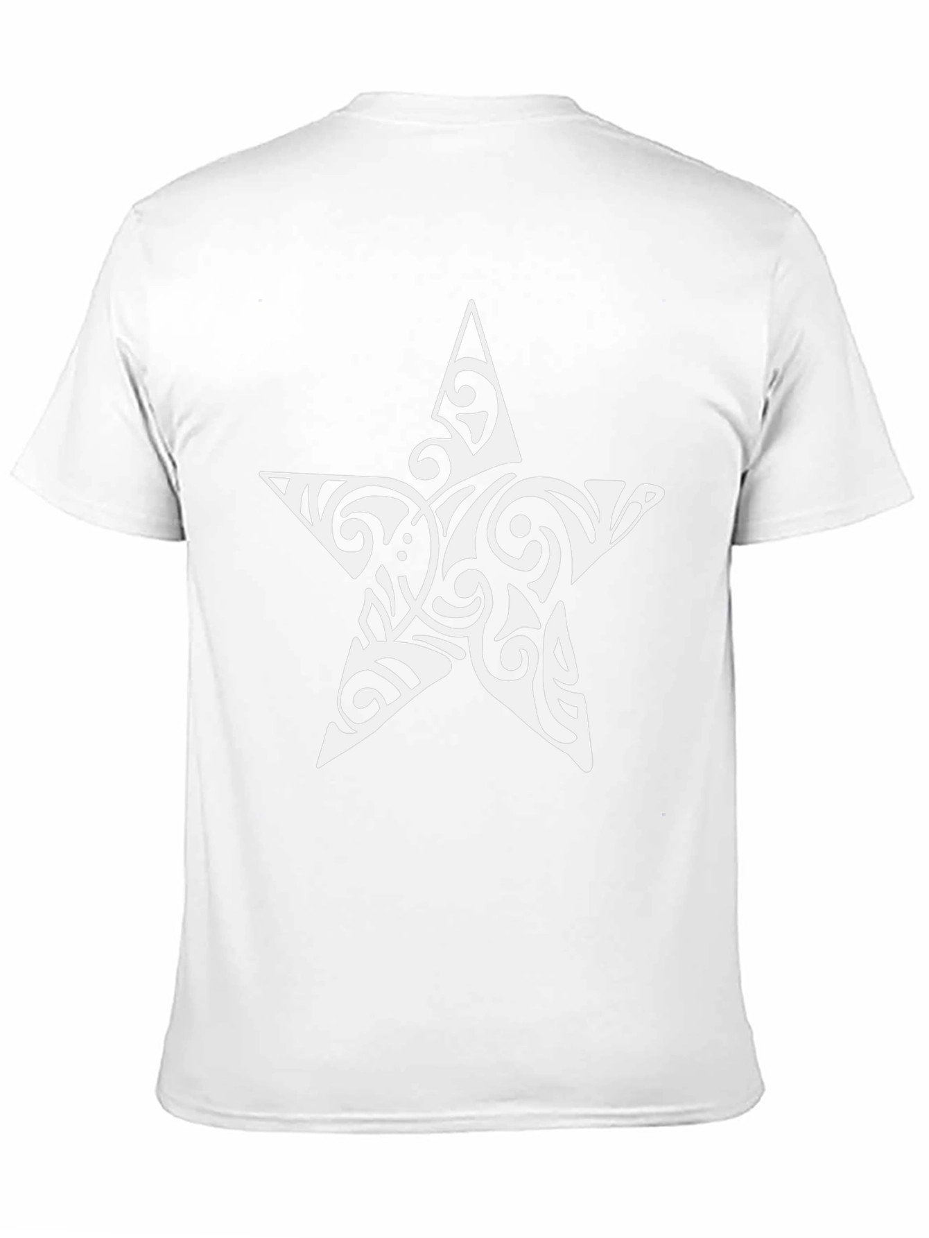 Tribal Star Graphic Tee - Black Cotton Comfort