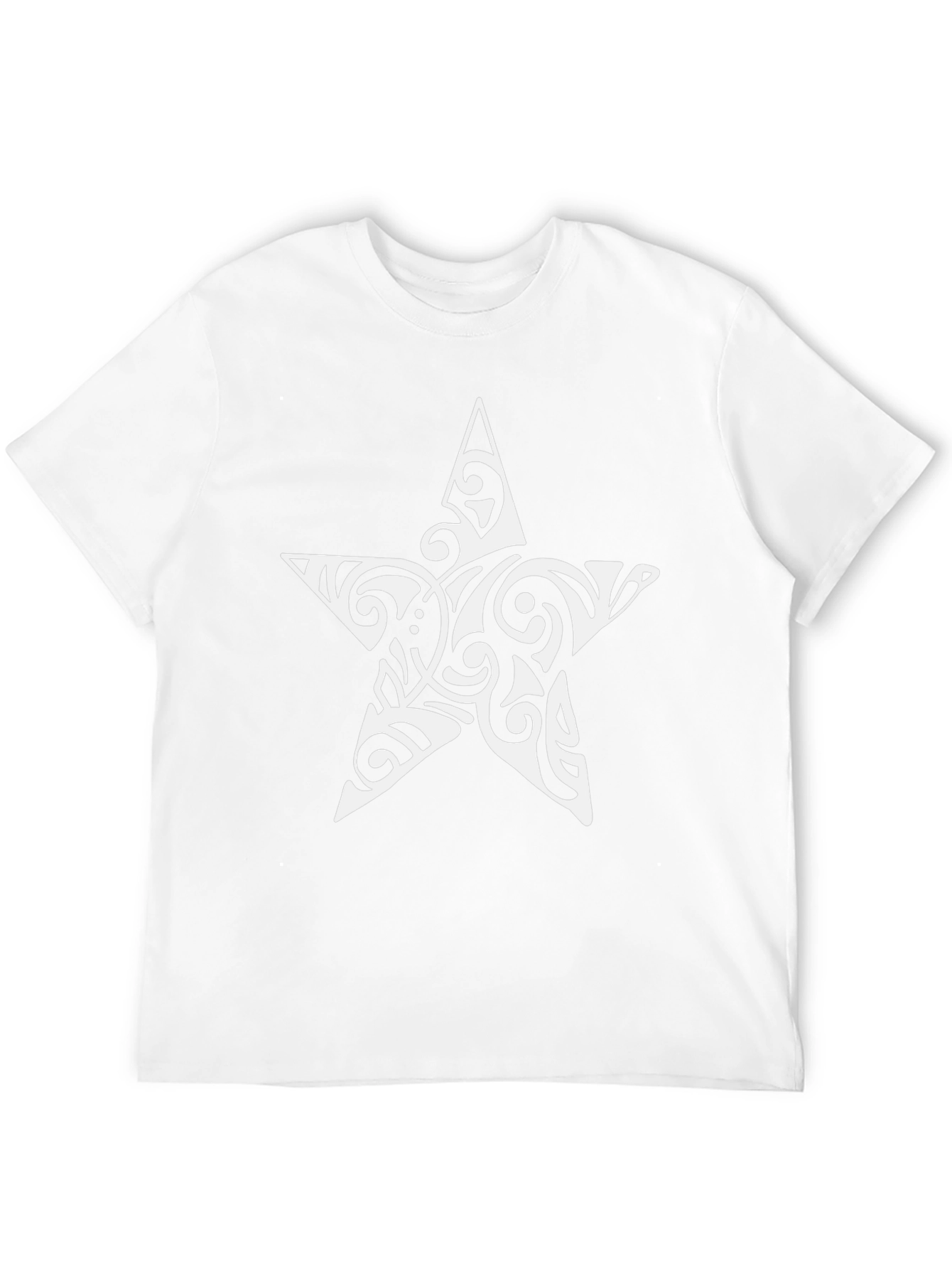 Tribal Star Graphic Tee - Black Cotton Comfort