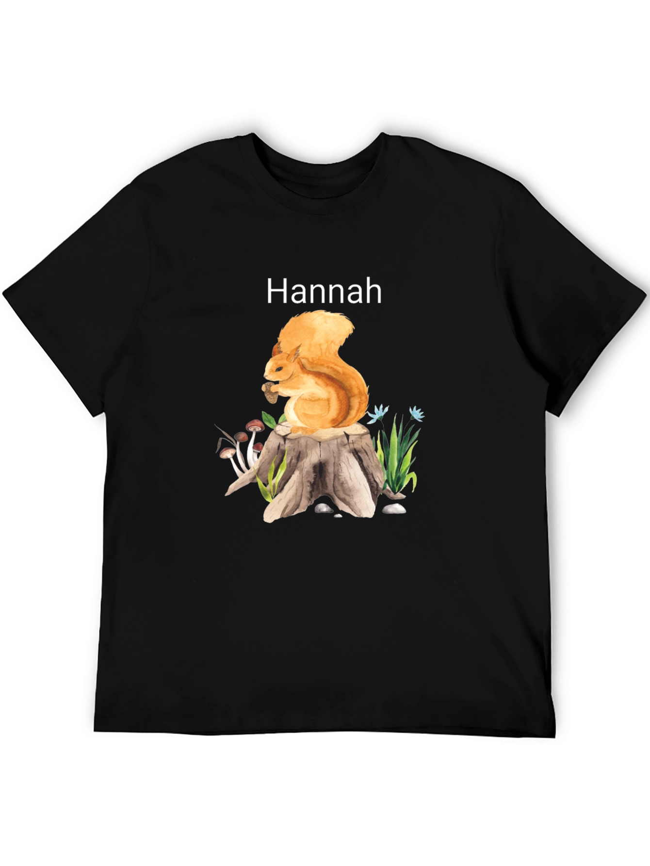Personalized Hannah Squirrel Graphic T-Shirt