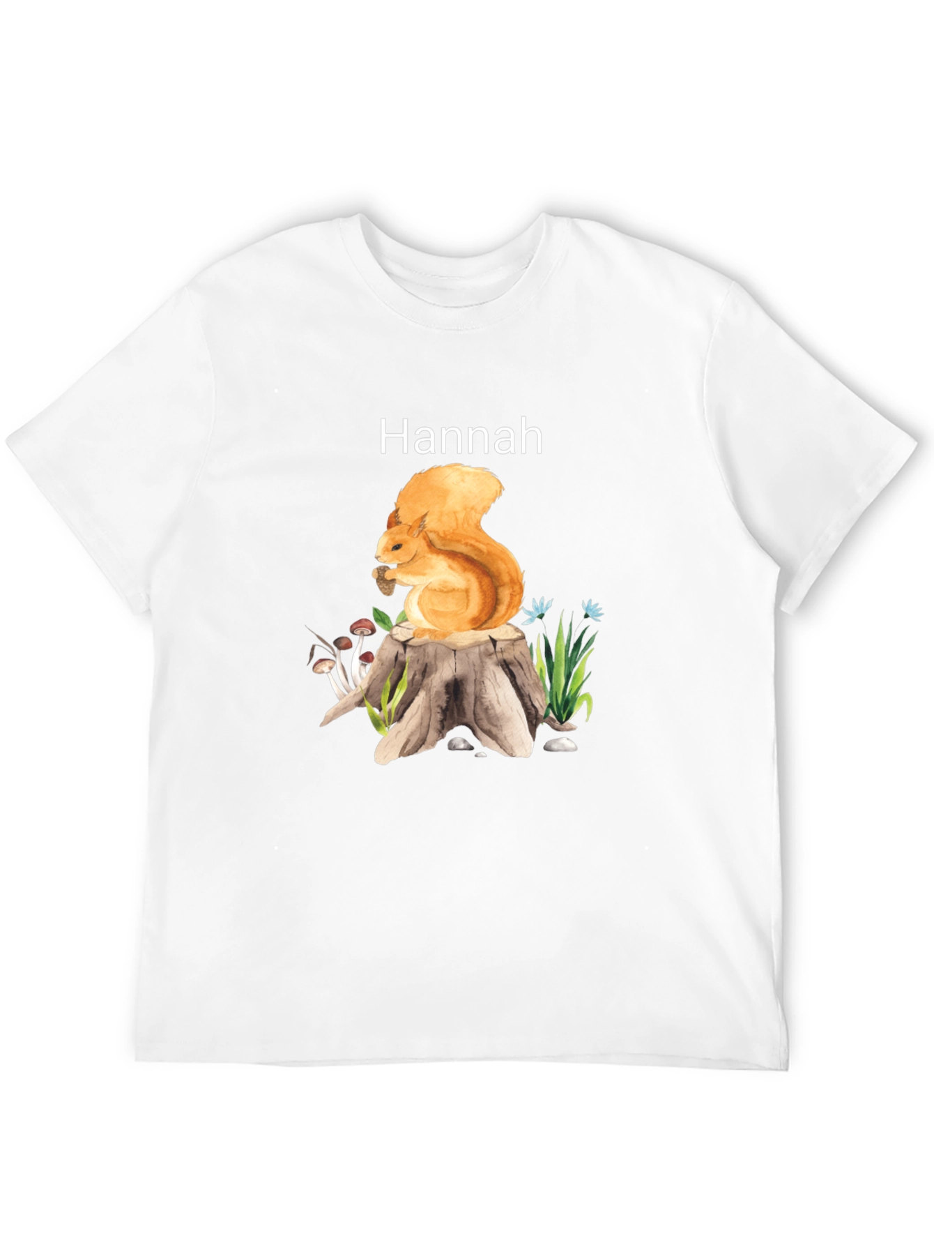 Personalized Hannah Squirrel Graphic T-Shirt