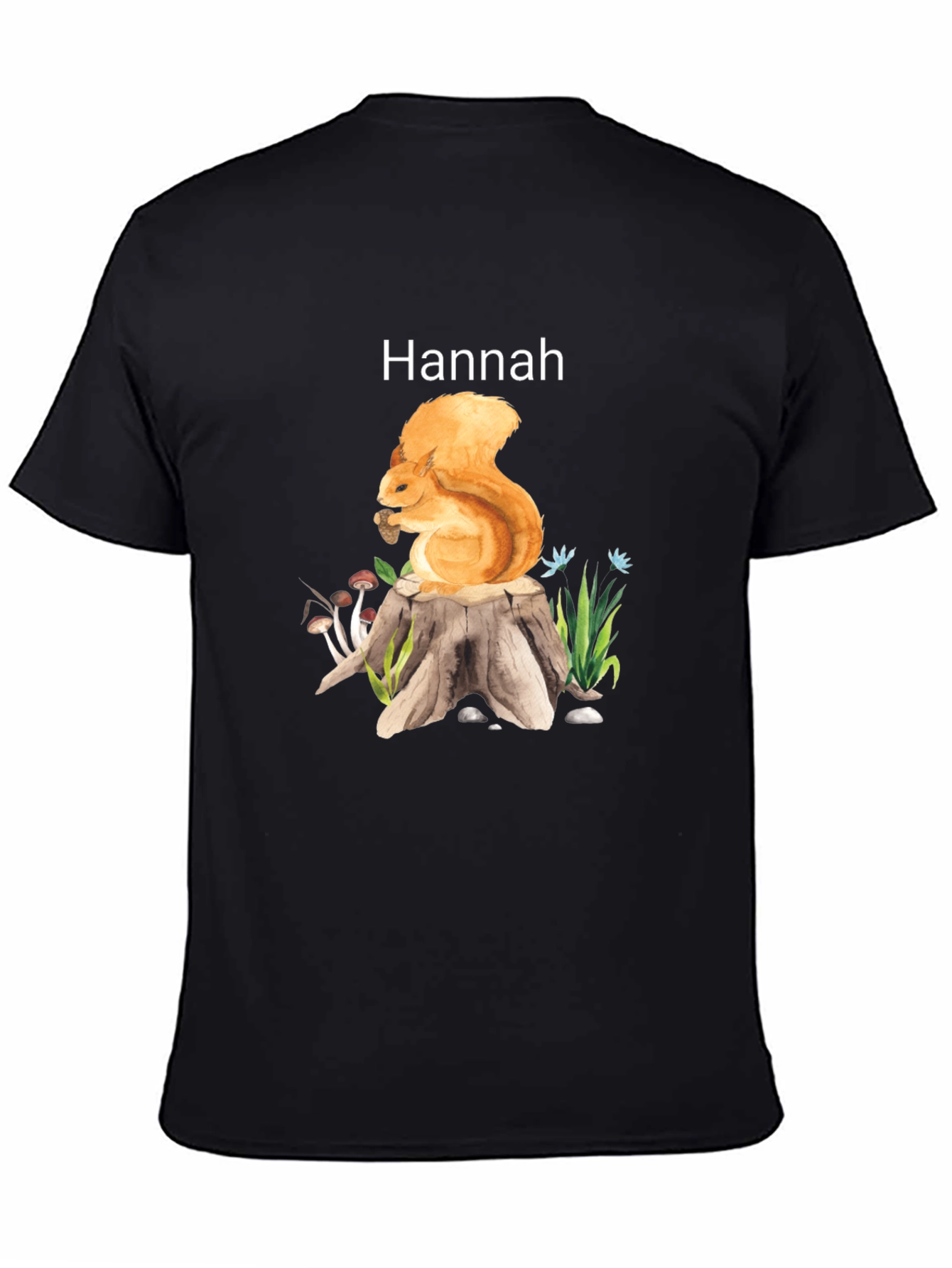 Personalized Hannah Squirrel Graphic T-Shirt