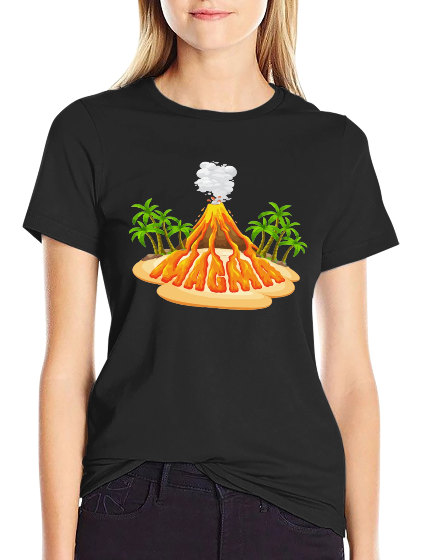 Volcano Magma Island Graphic T-Shirt
