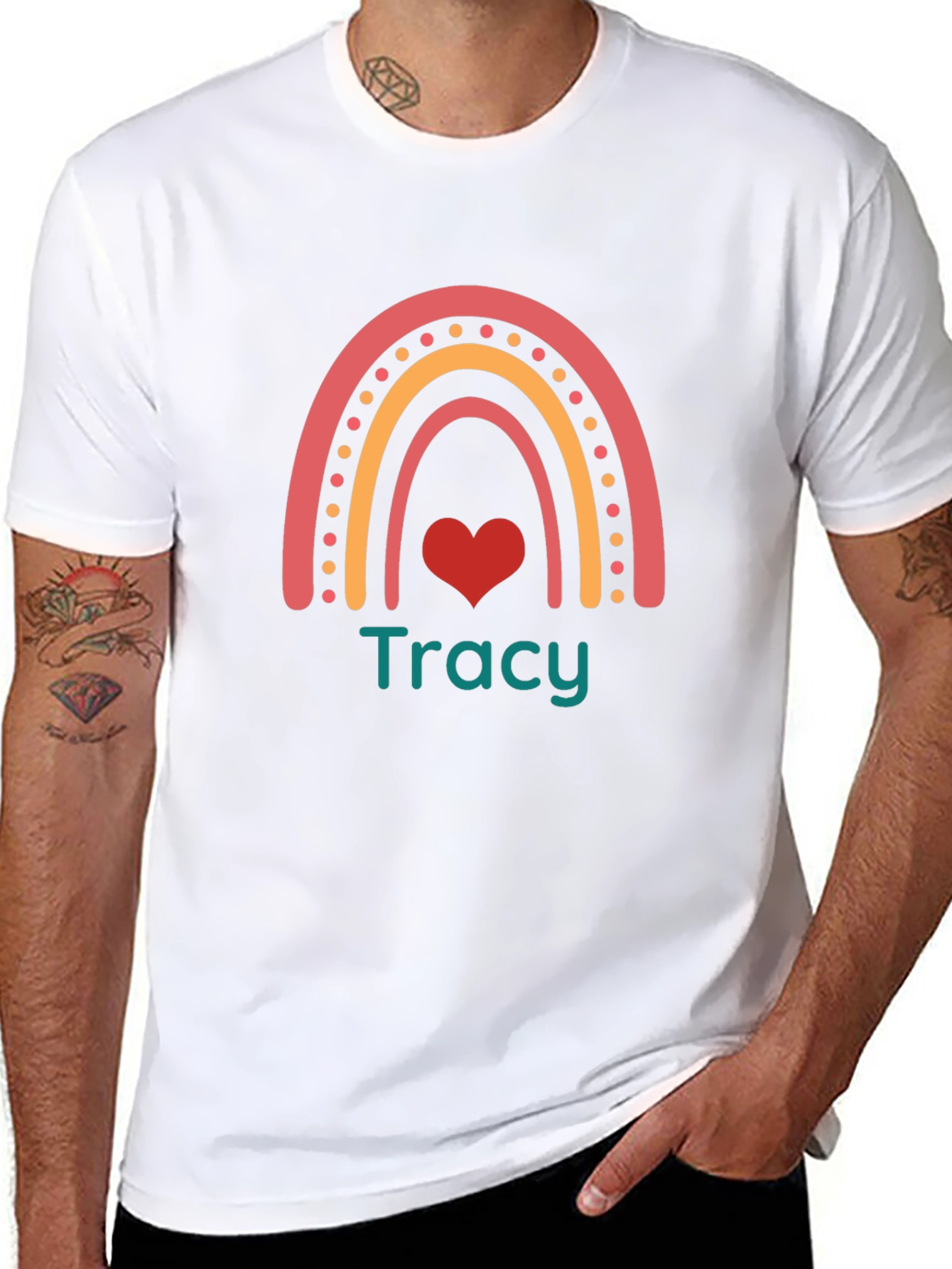 Rainbow Heart Personalized T-Shirt