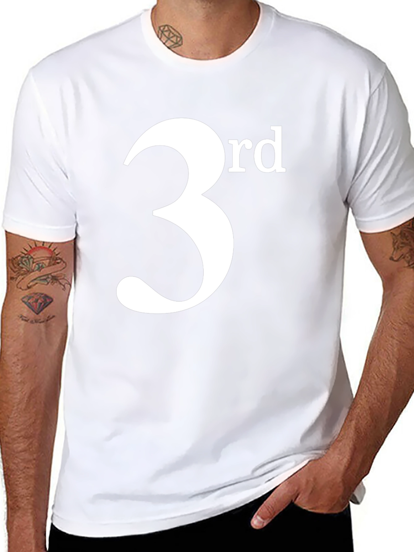 3rd T-Shirt - Black Cotton Blend Casual Tee