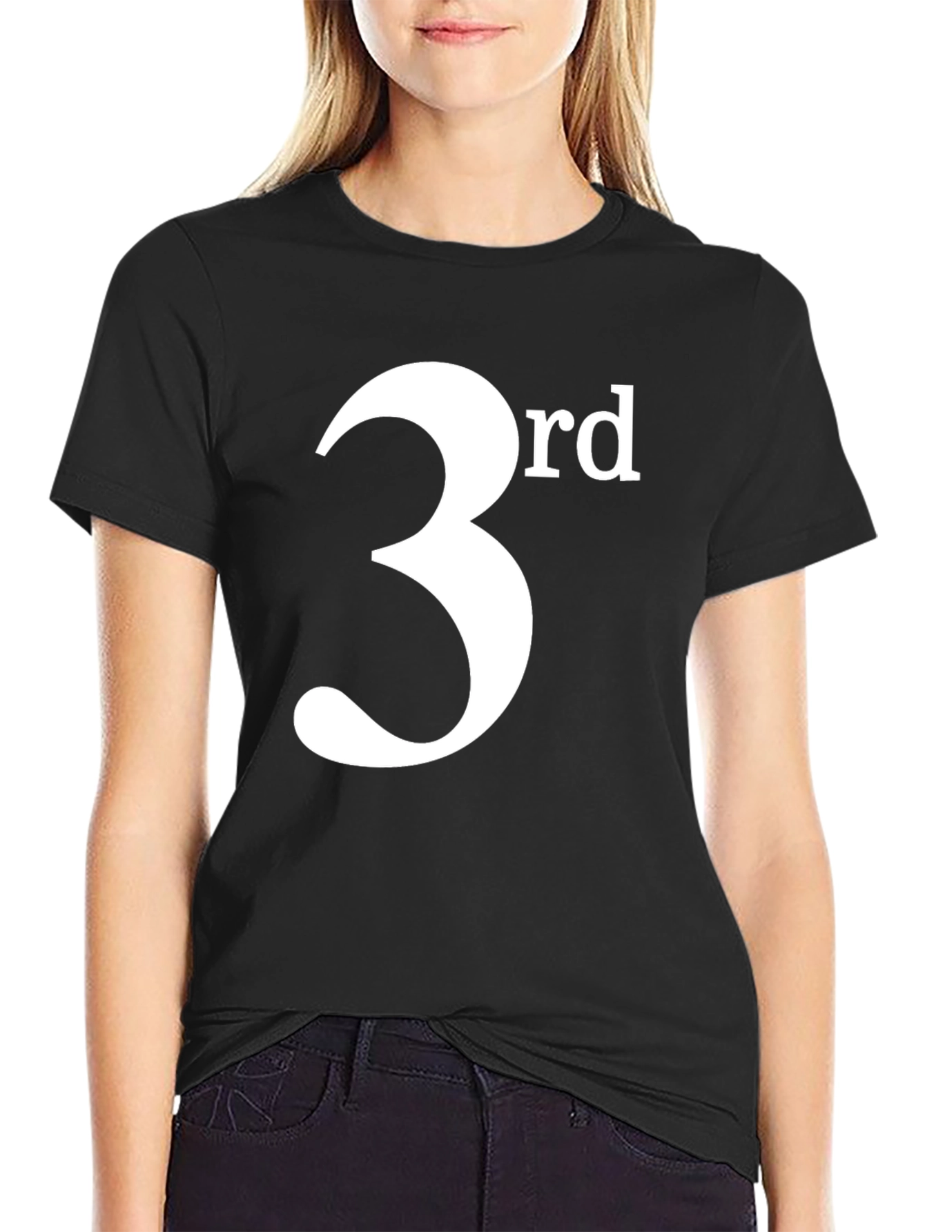 3rd T-Shirt - Black Cotton Blend Casual Tee