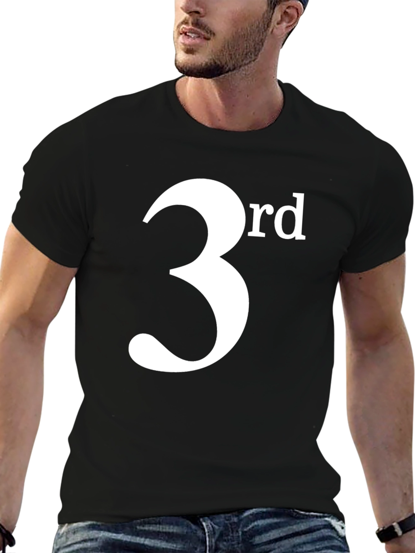 3rd T-Shirt - Black Cotton Blend Casual Tee