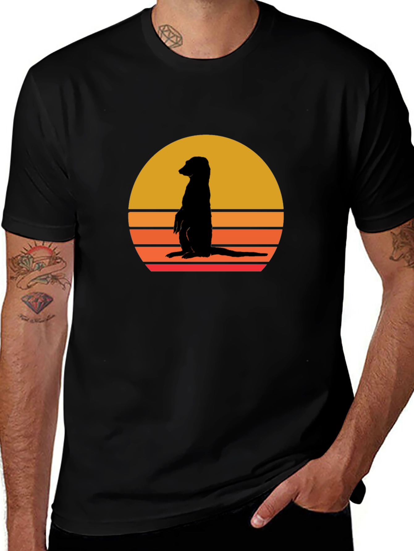 Meerkat Sunset T-Shirt - Black