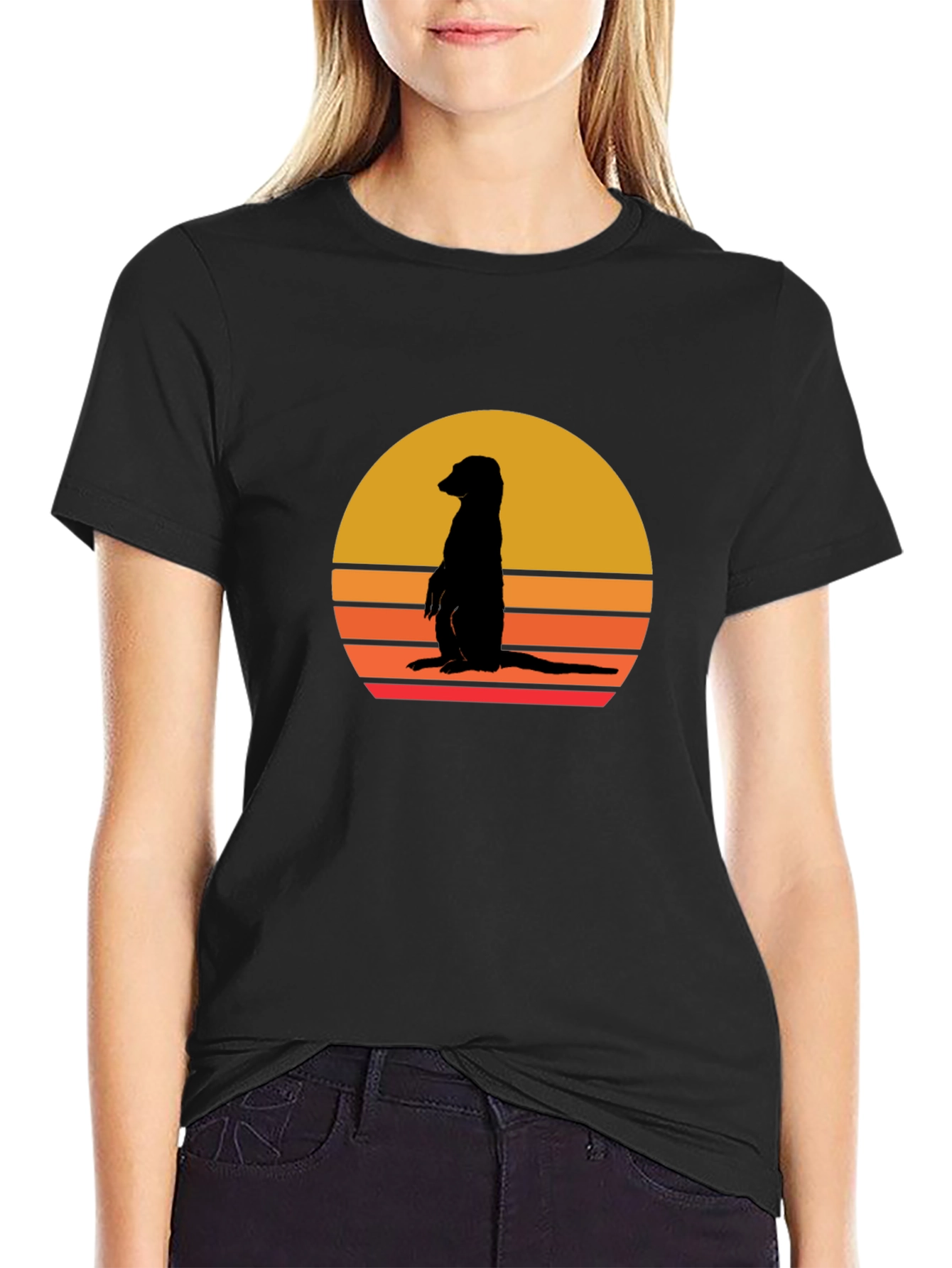 Meerkat Sunset T-Shirt - Black
